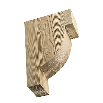 Fypon Premium Wood-Grained Style Architectural Corbel | Low Maintenance Interior & Exterior Use | 6" Width x 18" Height x 12" Projection | COR12X18X6S 18" 12" 6"