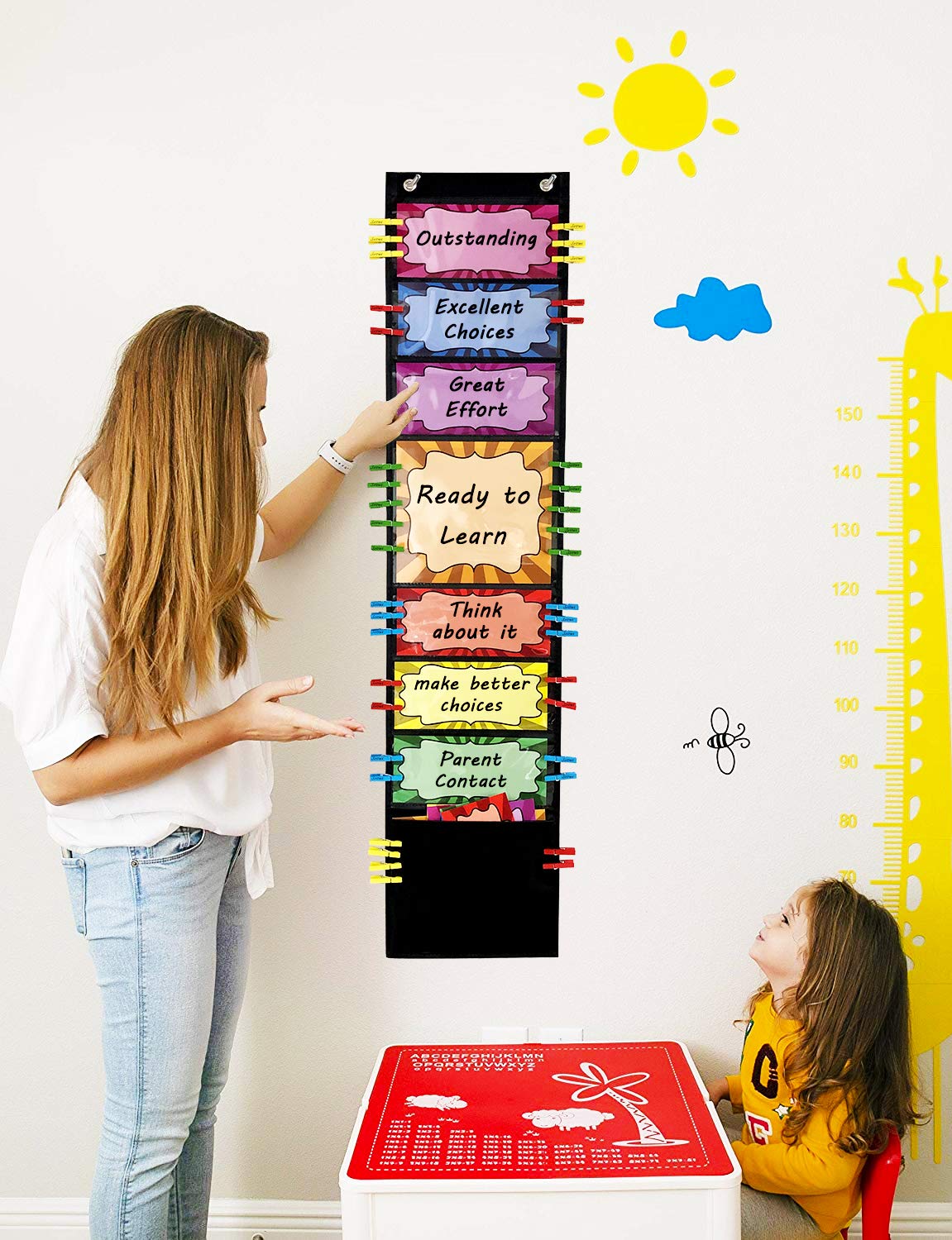 VNOM Student Behavior Clip Charts for Classroom Management Kids Reward