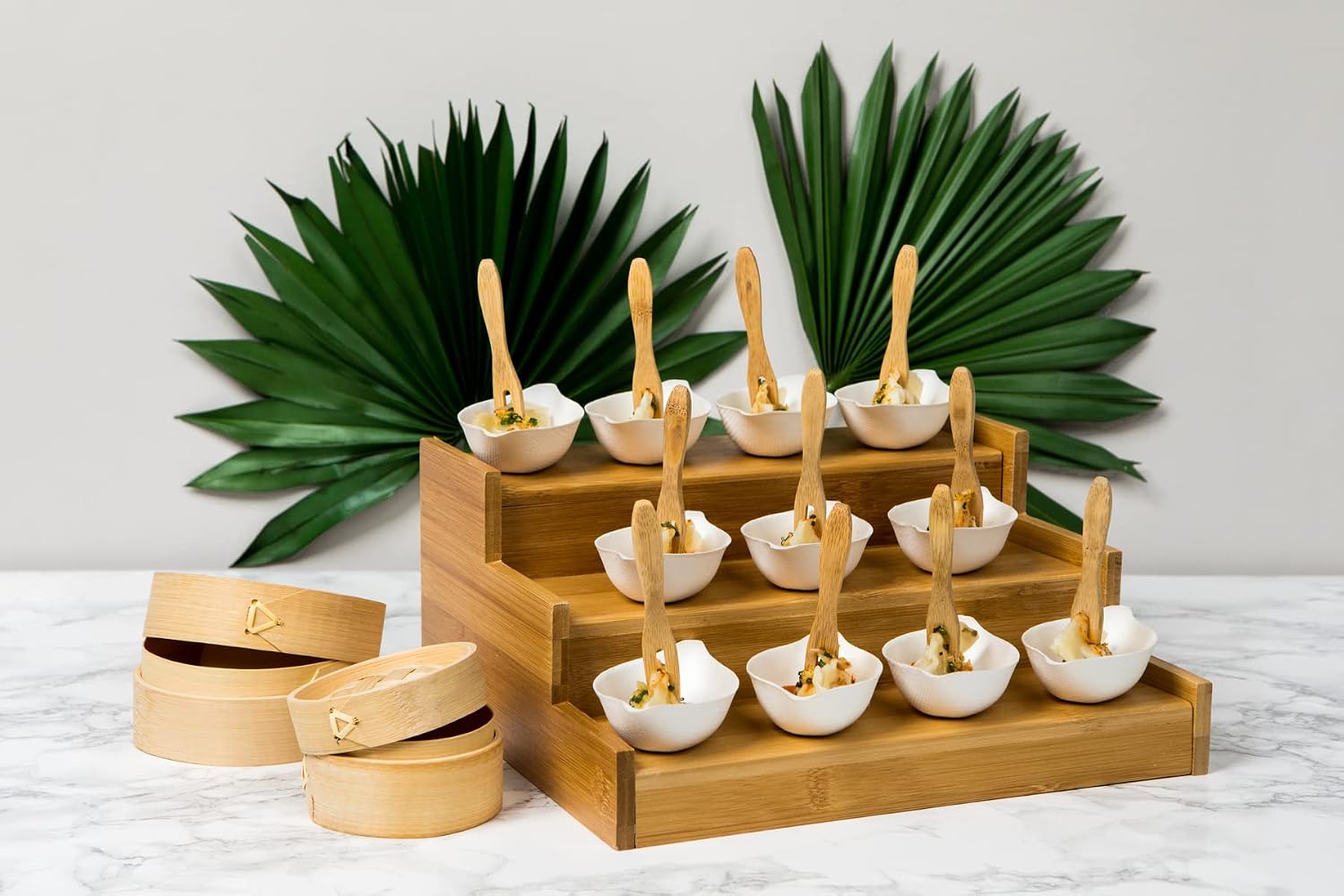 Kamala Bamboo Mini Fork (Case of 500), PacknWood - Small Wooden Forks for Serving (3.5" Long) 209BBKAMALA