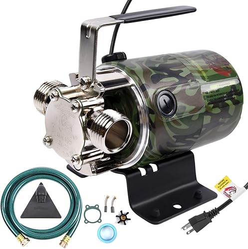 Miniatura 11 de TIGEROAR Bomba de transferencia de agua de 120 V, 1560 GPH de hierro fundido, bomba portátil de 1/2 HP con cable de alimentación de 6 pies