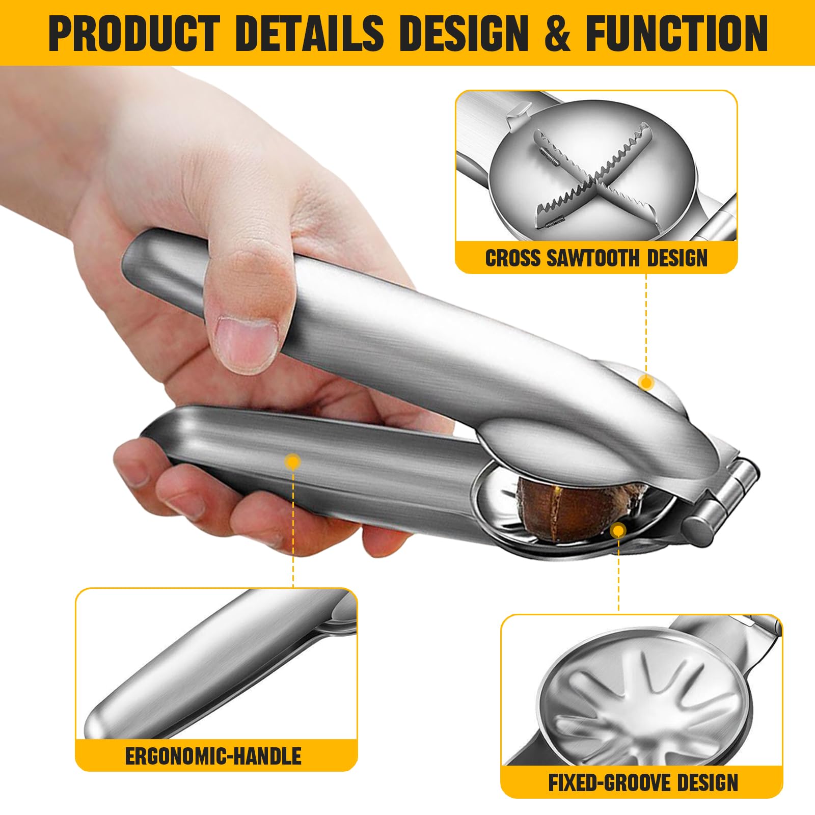 Pince à Châtaignes Multifonction - Inox Et Plastique - Pour éplucher Noix, Noisettes, Amandes Facilement
