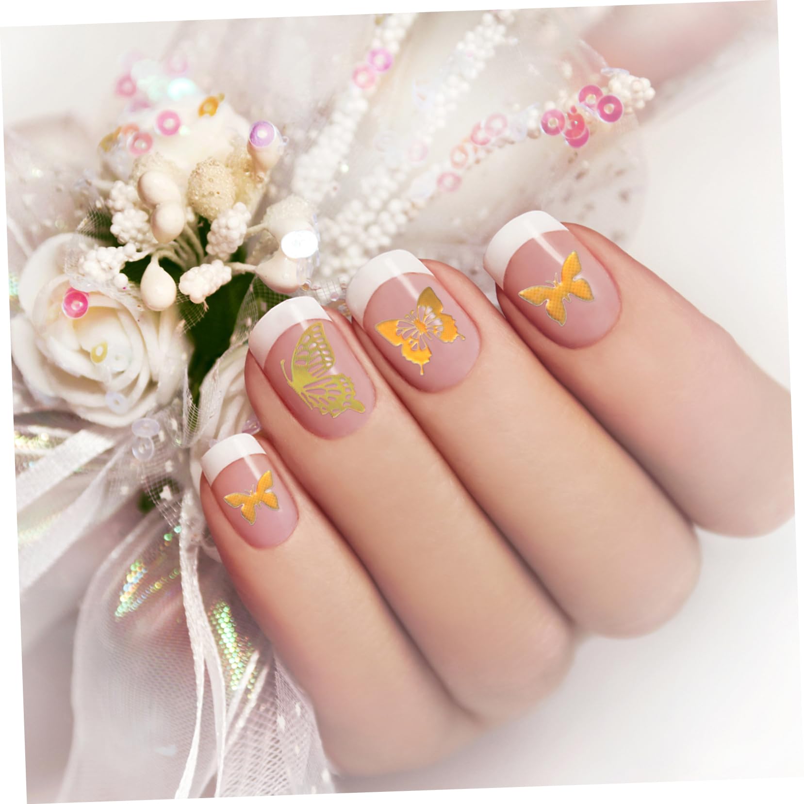 3 Set Adesivi Unghie Farfalle Per Decorazioni Manicure Adatti Per Diy Nail Art E Regali Per Amiche Stili Vari Facili Usare 8 Fogli*3