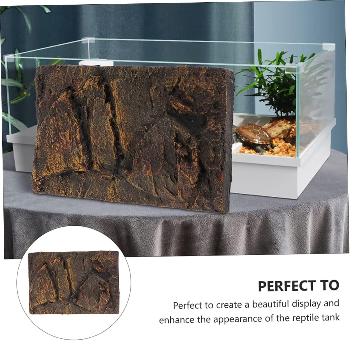 BESPORTBLE Reptile Tank Decor Background 2pcs 3D Landscape Board for Aquarium Easy Placement