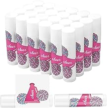 24 Pcs Cheer Lip Balm Cheer Teams Camp Gifts Pom Pom Leaders Party Favors Gear Lip Balm Mom Gift for Competitive Party Guest Supplies(Pink)