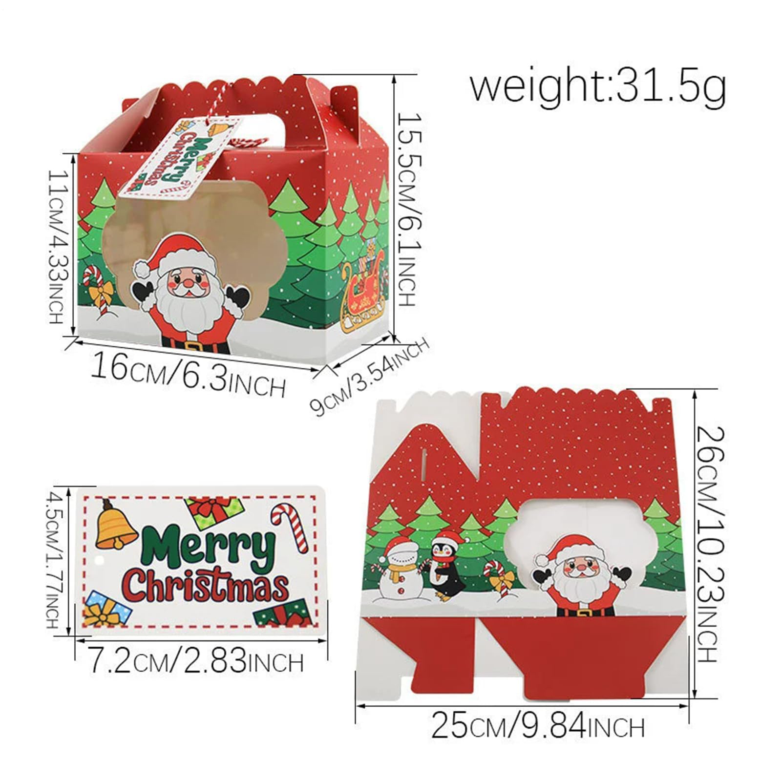Weihnachts-Süßigkeiten-Aufbewahrungsboxen, 24 Stück, wiederverwendbare fes