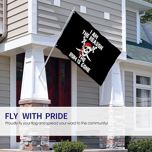 Miniatura 4 de Bandera de pirata Jolly Roger de 3 x 5 pies para interiores y exteriores, jardín, césped, decoración de festividades