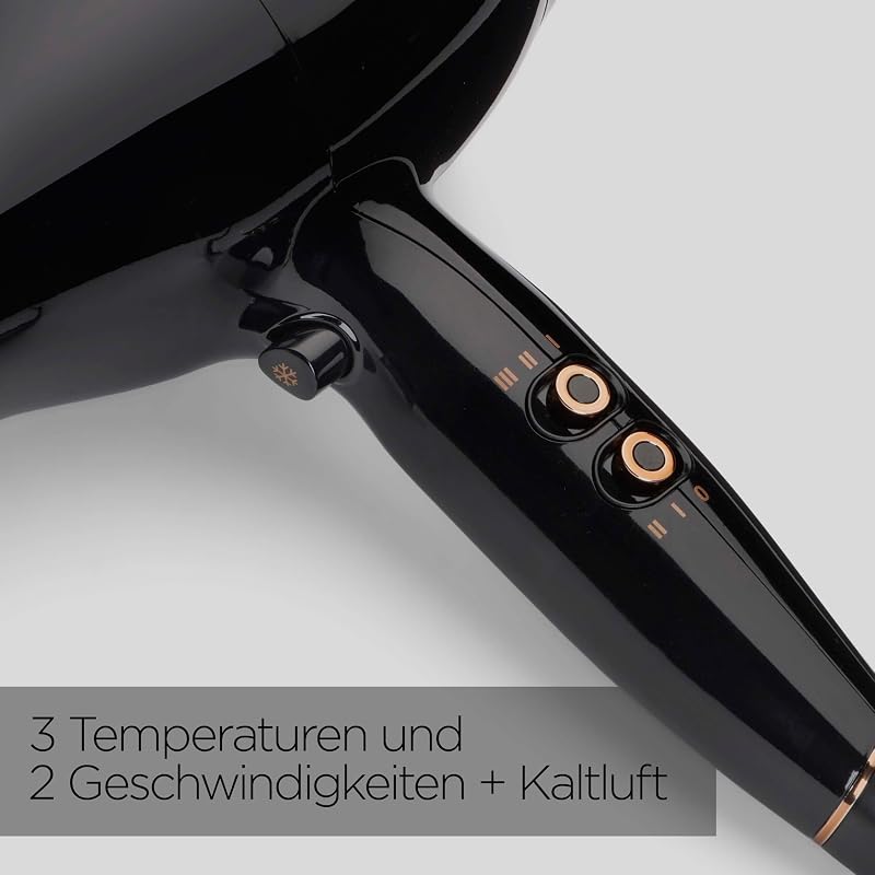 BaByliss Pro Power Hajszárító 2300W - Professzionális Szalon AC Motor, Ion Technológia Göndörödés Ellen, 3 Hőfok 2 Sebesség, Fekete