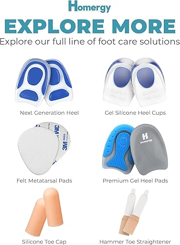 Miniatura 9 de Homergy - Almohadillas metatarsianas para pies - Cojines de gel suave para la bola del pie para alivio del dolor, diseño de manga ultradelgada, se