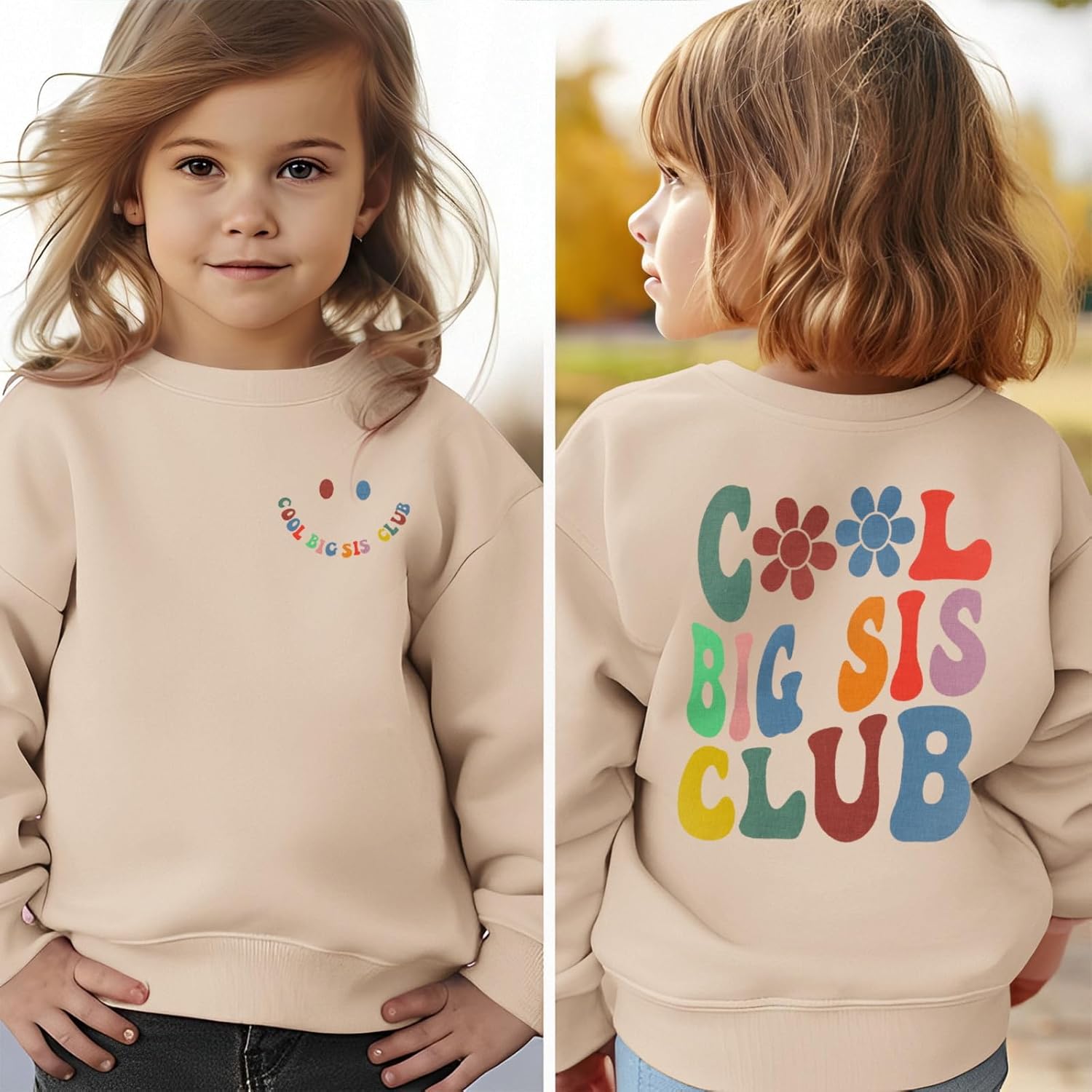 Big Sister Sweatshirt for Toddler Baby Girls - Cool Sis Club Long Sleeve Outfit Shirt for Announcement - Image 2