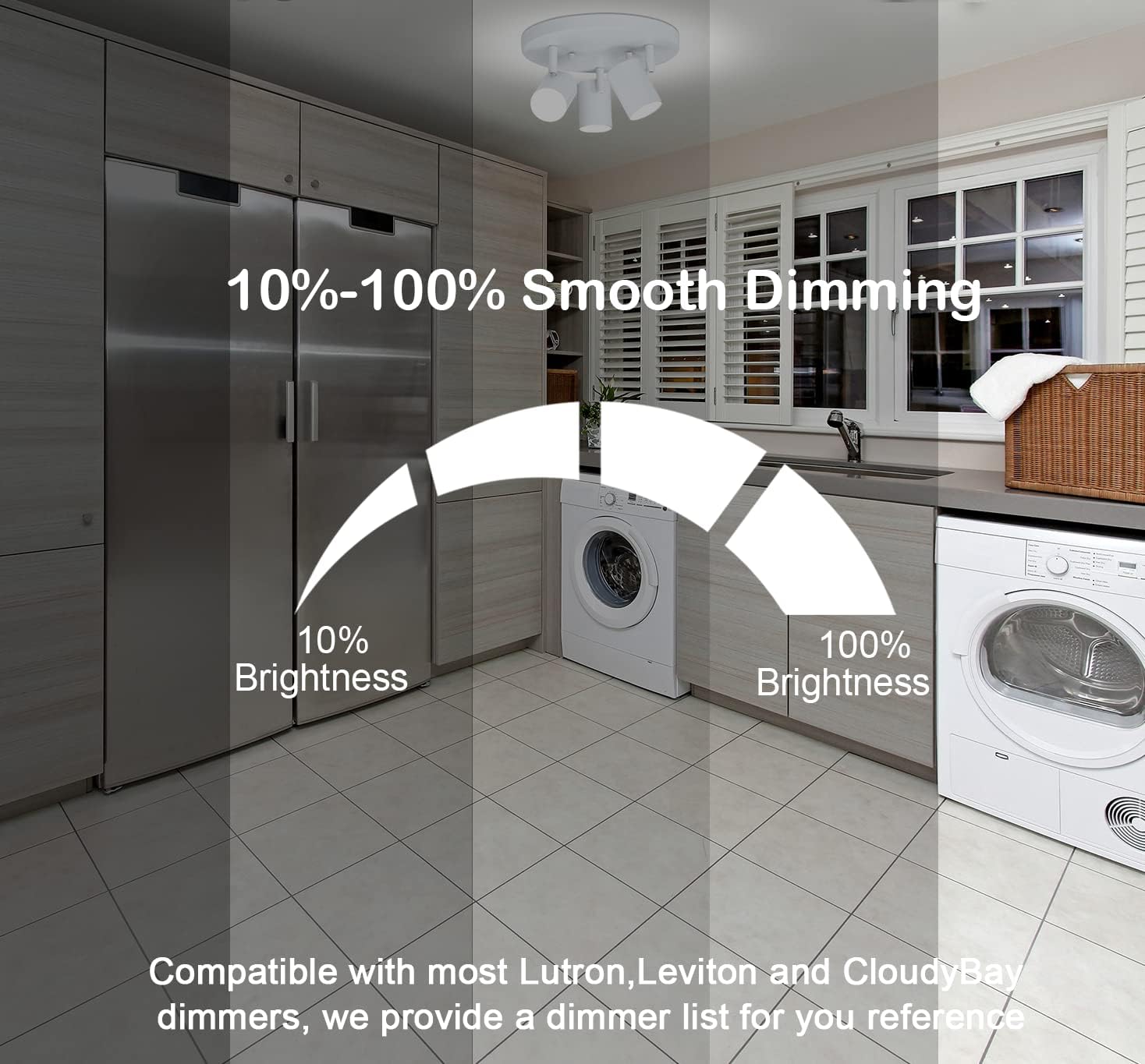 CLOUDY BAY 5CCT 3 Light Directional Ceiling Spotlight,Dimmable LED Track Light Heads,CRI90 ,2100Lm for Hallway Kitchen Art,White