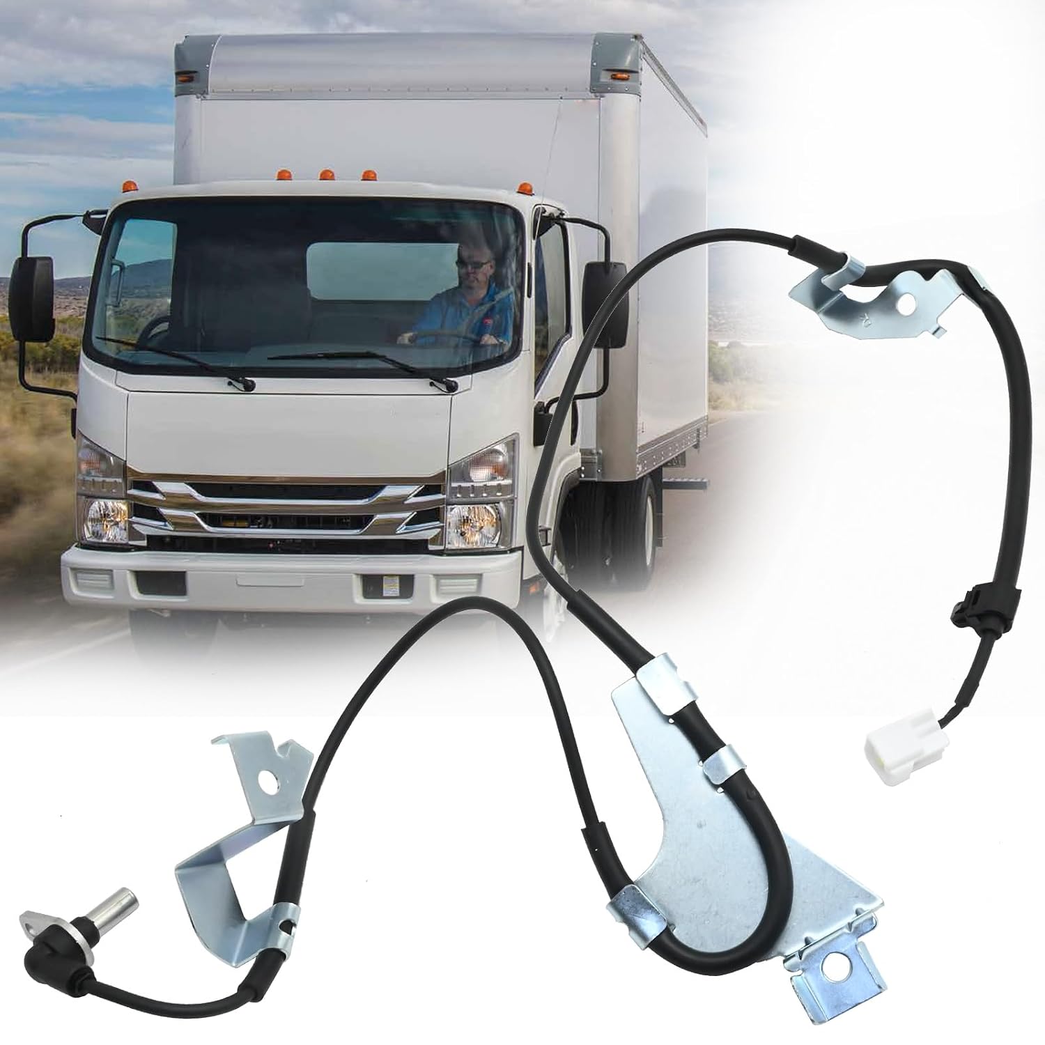 8980061860 Front Right ABS Wheel Speed Sensor, Replacement for Isuzu Truck NPR NQR NNR NQR75, Replaces 8982193930 8-98006186-0 8-98219393-0