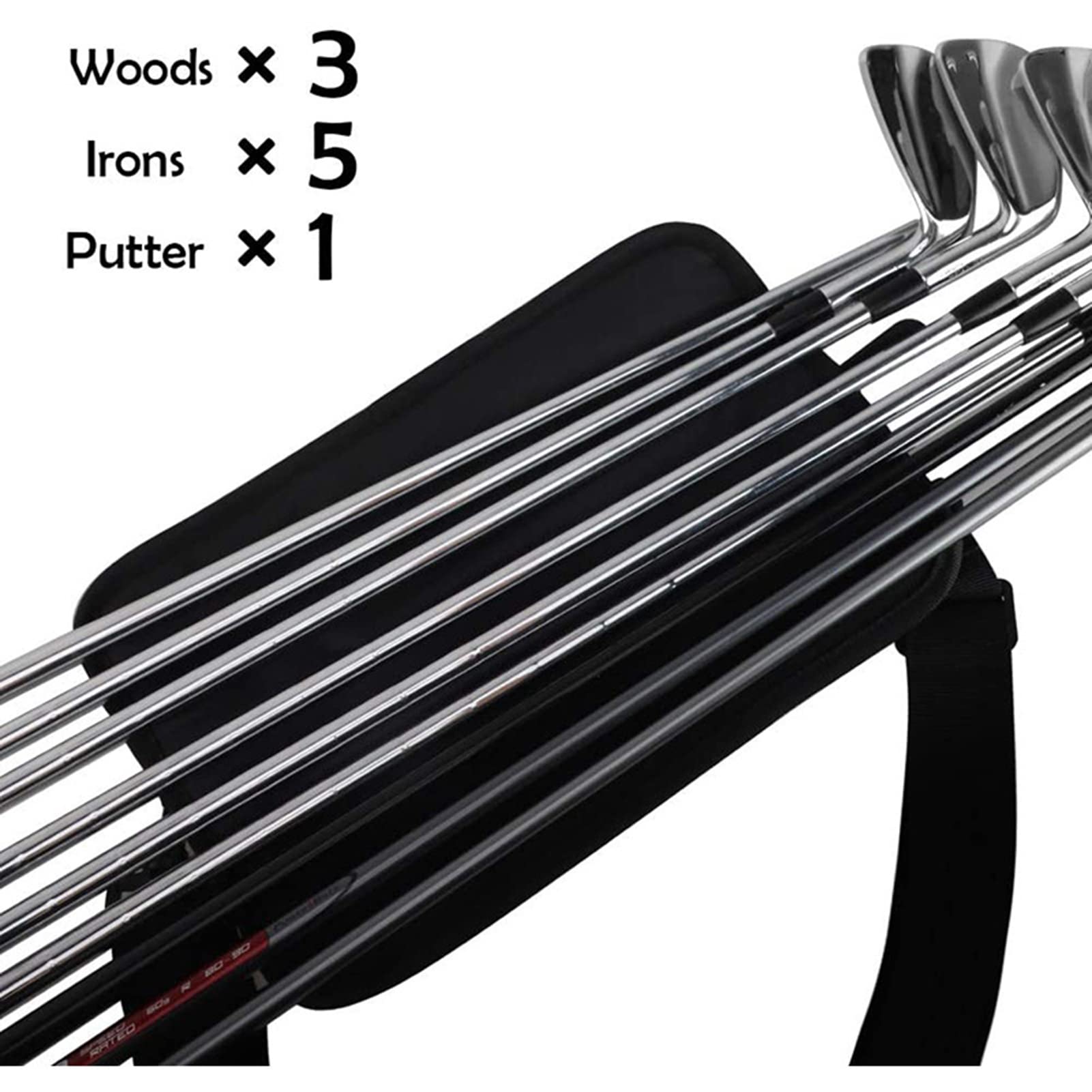 transporte portátil para palos golf, bolsa ligera nailon con correa hombro ajustable para mujeres y hombres, funda viaje para entrenamiento golf, campo conducción, puecontener 3-6 bolsas s