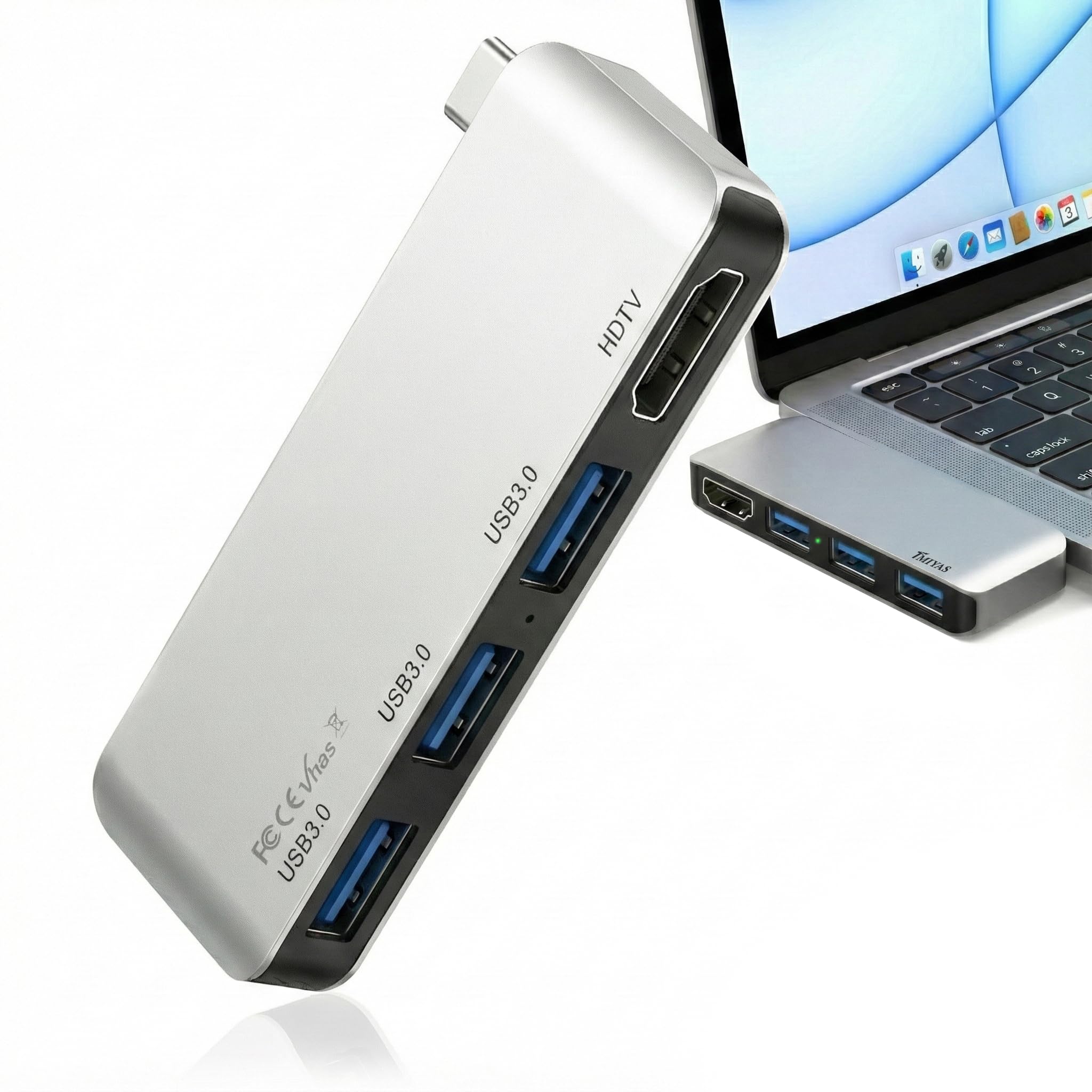 USB C ハブ 4-IN-1 HDMI 出力 USB3.0 ウルトラスリム 4ポートハブ USB 5Gbps高速転送 軽量 Window/MacOS/linux/IOS/Androidシステム対応 MacBook/iMac/Surface Pro/Mac Proなど対応 USBハブ テレワーク リモート 在宅勤務