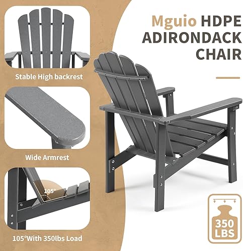 Miniatura 5 de Silla Adirondack apilable, sillas para hogueras de polietileno de alta densidad que ahorran espacio para todo tipo de clima, para patio al aire libre