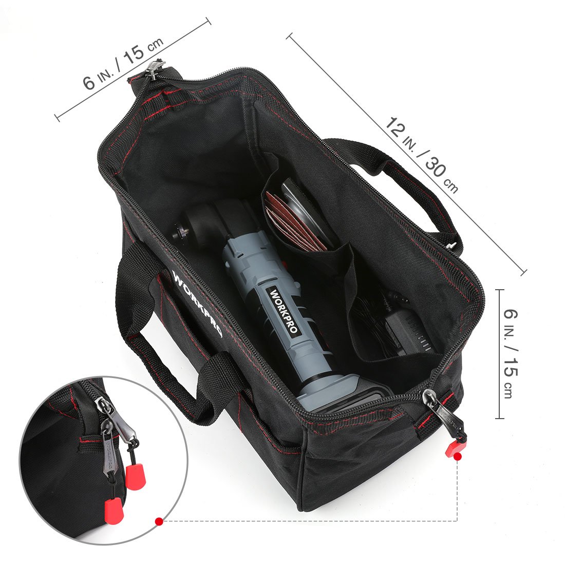 WORKPRO Outil Multifonction Oscillant San Fil 18V avec Batterie 1500mAh (5 Vitesses Réglables 0~16000 trs/min, 16 Accessoires) pour Sciage, Grattage, Sablage, Façonnage, Polissage, Coupe