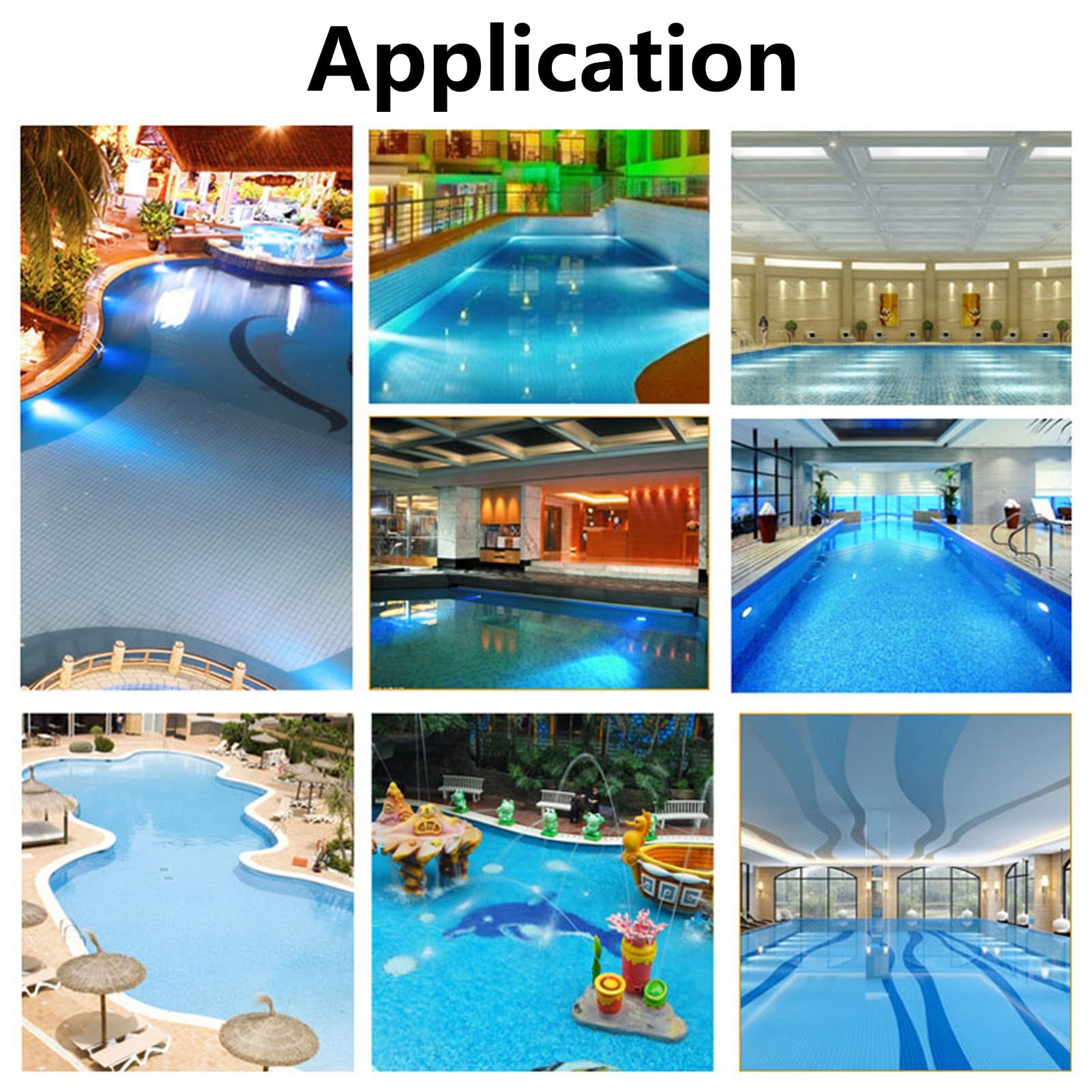 Luce della Piscina a LED montata a Parete, 6-54W lampade Blu Impermeabili in Acciaio Inossidabile Ip68 12/24VLuci subacquee (Color : AC12V-1-white Light, Size : 24w)