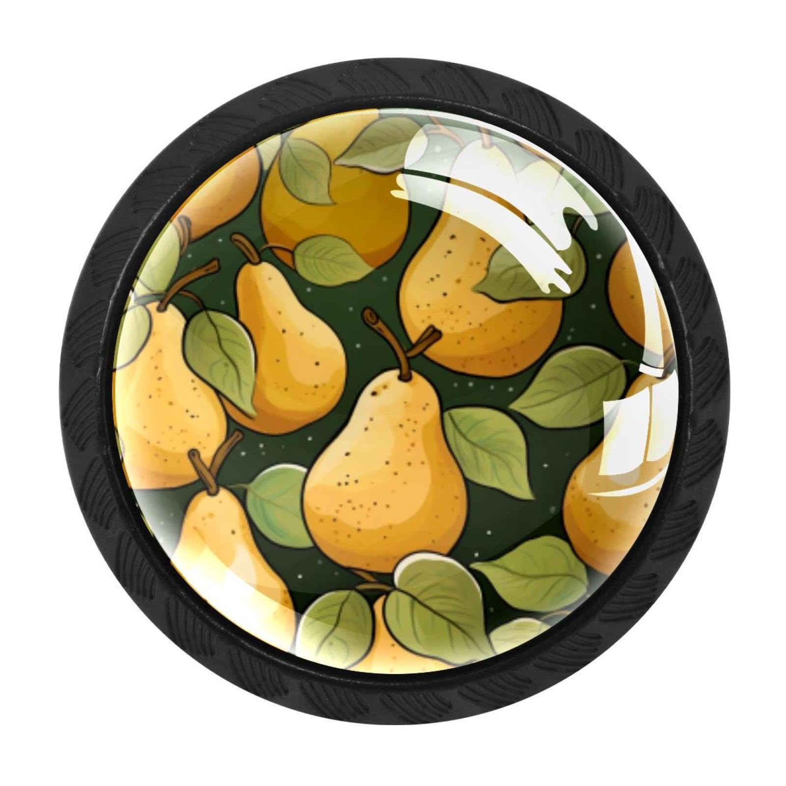Chenzzzz Multicolored 06 4 Pack Thanksgiving Pear Kitchen Cabinet Knobs Drawer Knobs Dresser Knobs Matte Black Zinc Knobs Drawer Pulls Door Knobs Dresser Drawer Handles Knobs For Dresser Drawers