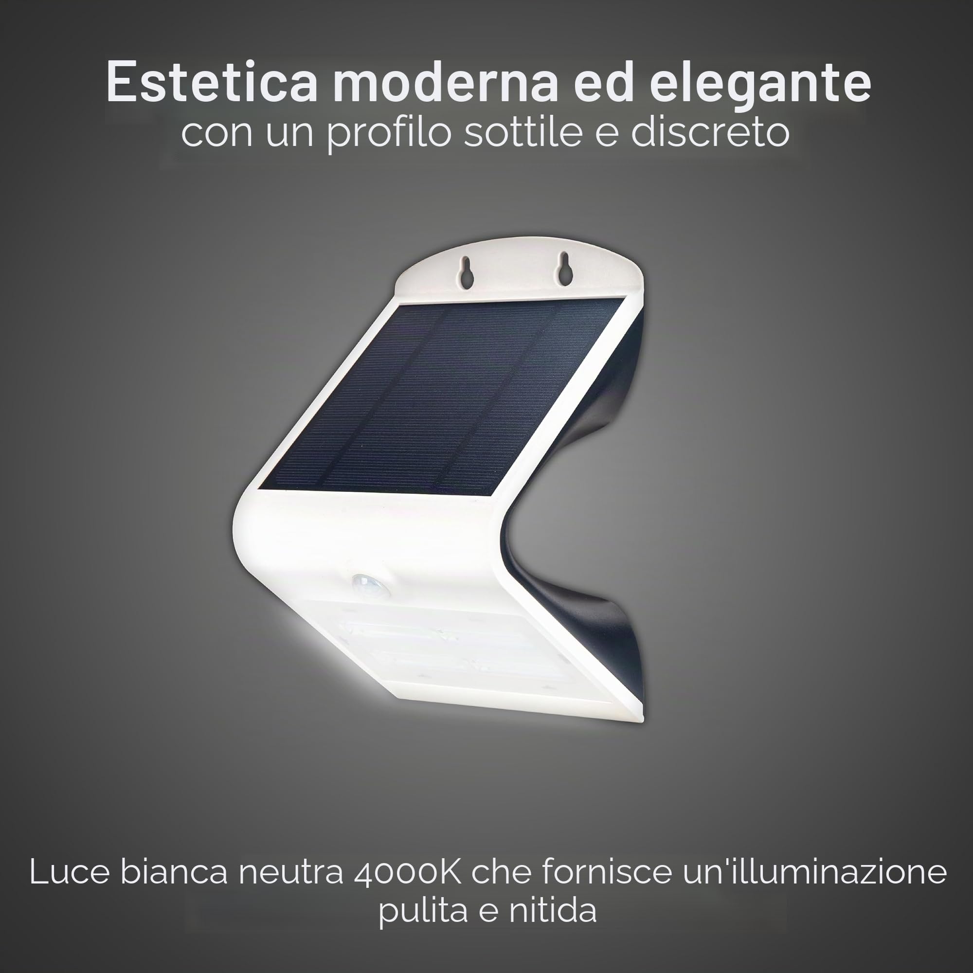Luceco Solar Guardian applique angolare per esterni, con sensore di movimento PIR, 3,2 Watt, nero