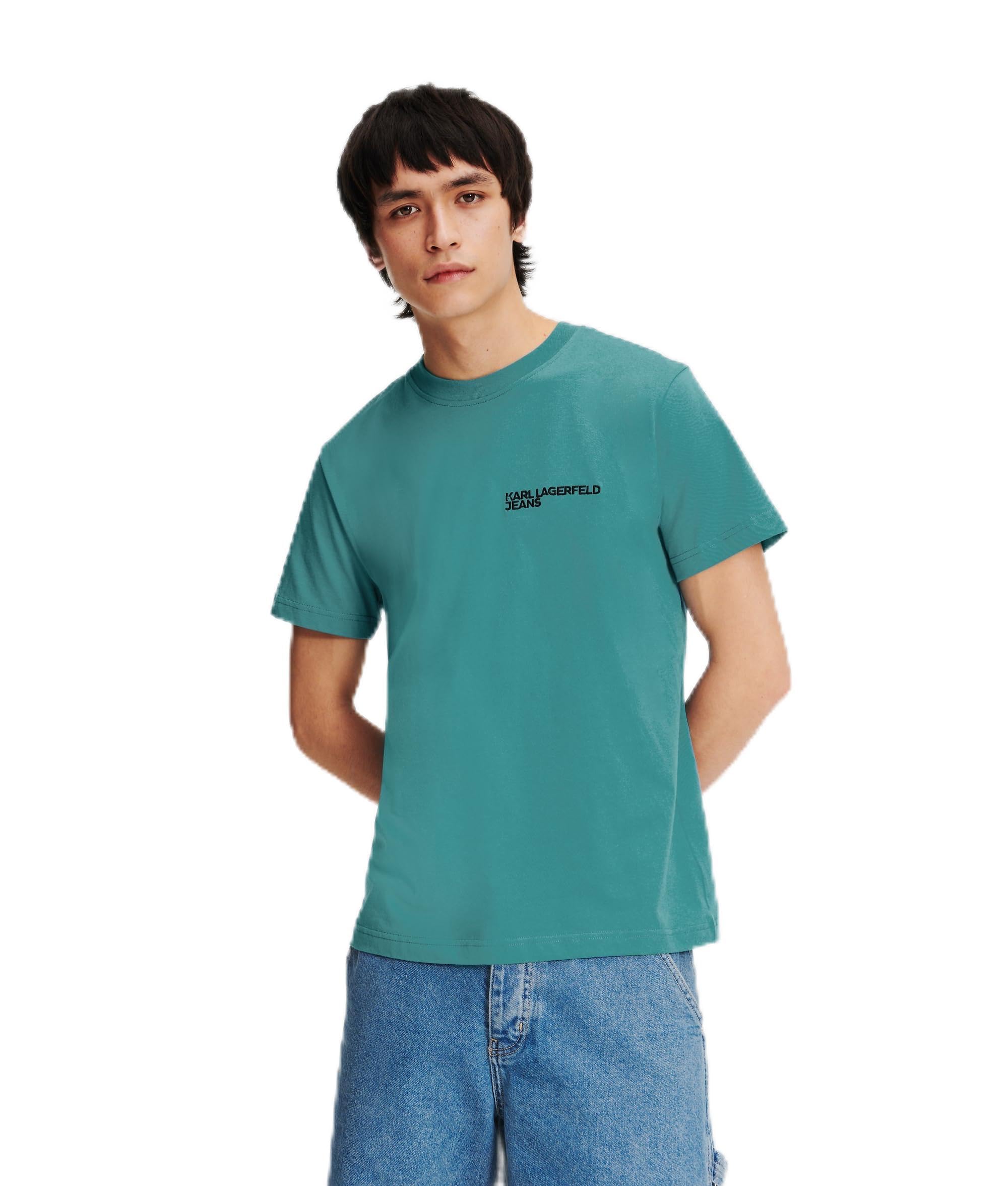 Karl Lagerfeld Jeans Men Slim Short Sleeve T-Shirt Hydro L