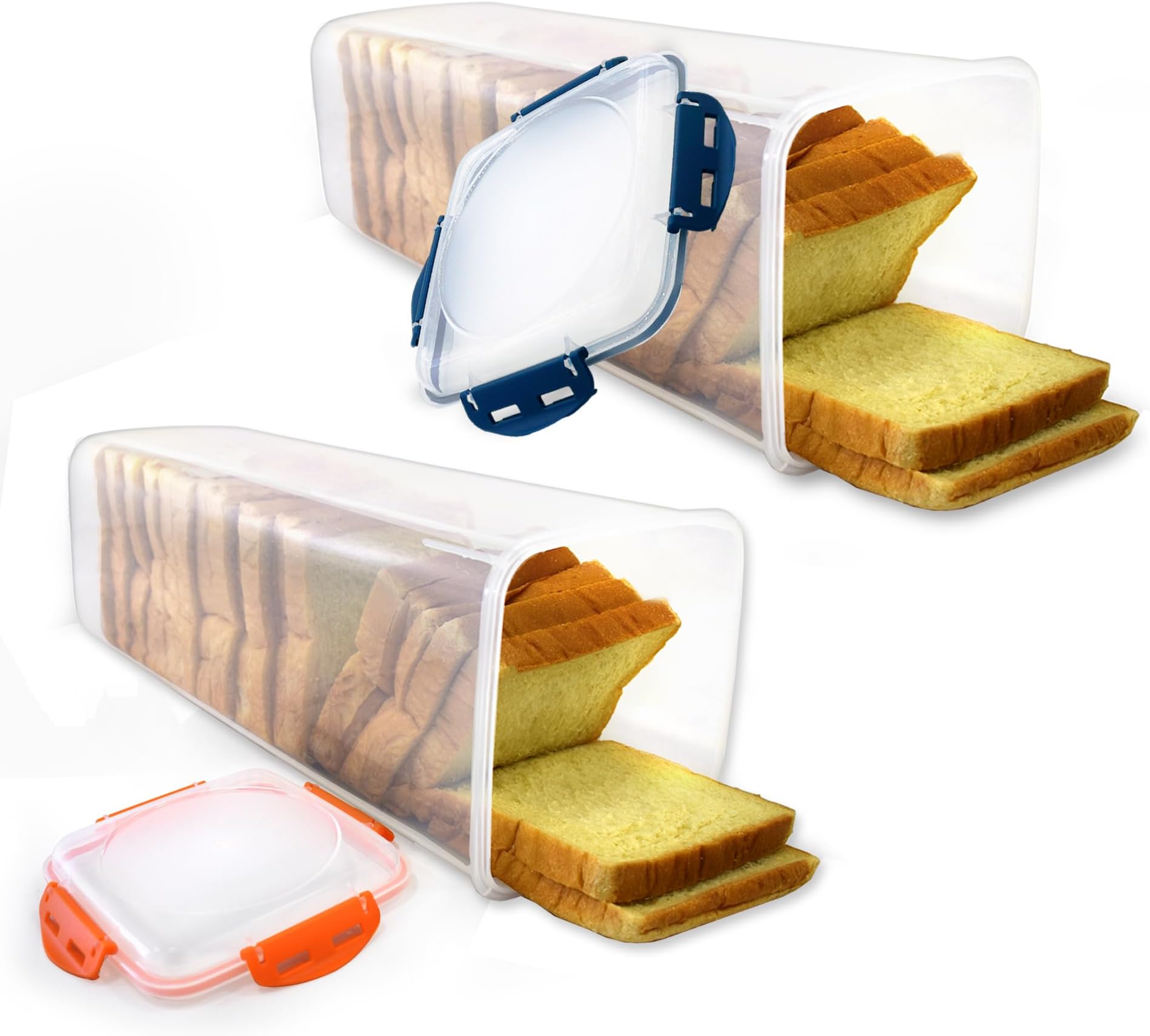 DAYA FASHION Bread Box Storage Container, Clear Bread Buddy