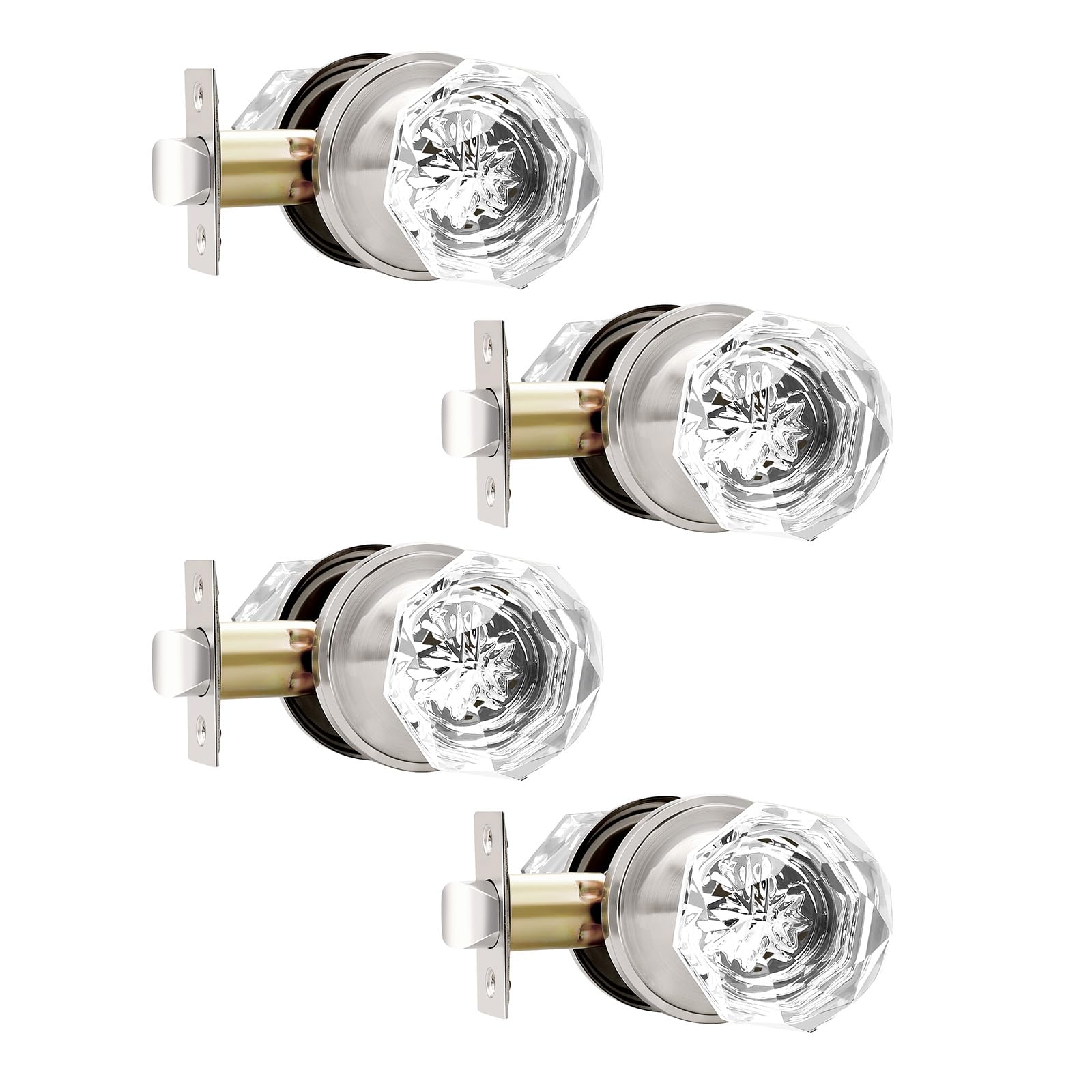 Crystal Privacy Door Knobs - Keyless Lock -12