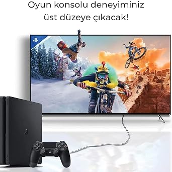 Bix PHD05 8K@60Hz Ultra Yüksek Hızlı HDMI & Ethernet Kablosu, 48Gbps Veri Aktarım Hızı, HDMI 2.1, HDR, eARC, 3D Ready Teknolojisi, Bilgisayar Monitörü, UHD TV, PS5, PS4 Uyumlu 5 Metre Kablo