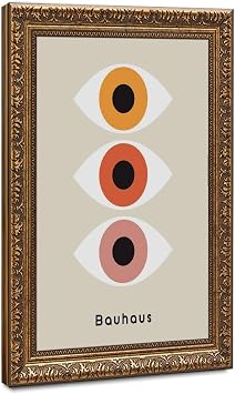 Bauhaus Geometric Eyes Dots Shapes Color Block Art Print 1919 Mid Century Poster Minimalist Gallery Prints Posters Canvas Deco Paintings Vintage Wall Art For Living Room Bedroom Office Hanging Frame 8