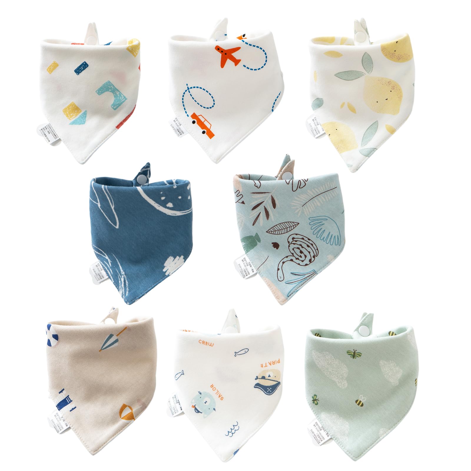 Oaygat Unisex Infant Multicolor - 8Pcs Oayagt 8 Pack Baby Bibs Baby Dribble Bandana Bibs Babys Bandana Dribble Bibb Cotton Drool Bib Babys Feeding Bib With Adjustable Snaps For 0-36 Months Newborn And Toddlers Infants Boys Girls