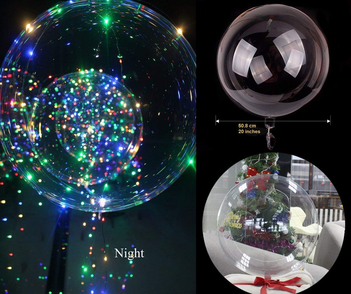 10 Pack Led Bobo Balloons, Zodight Transparent LED Light Up Balloons, Helium Glow Bubble Balloons with String Lights for Party Birthday Wedding Festival Decorations (Colorful) : Toys & Games