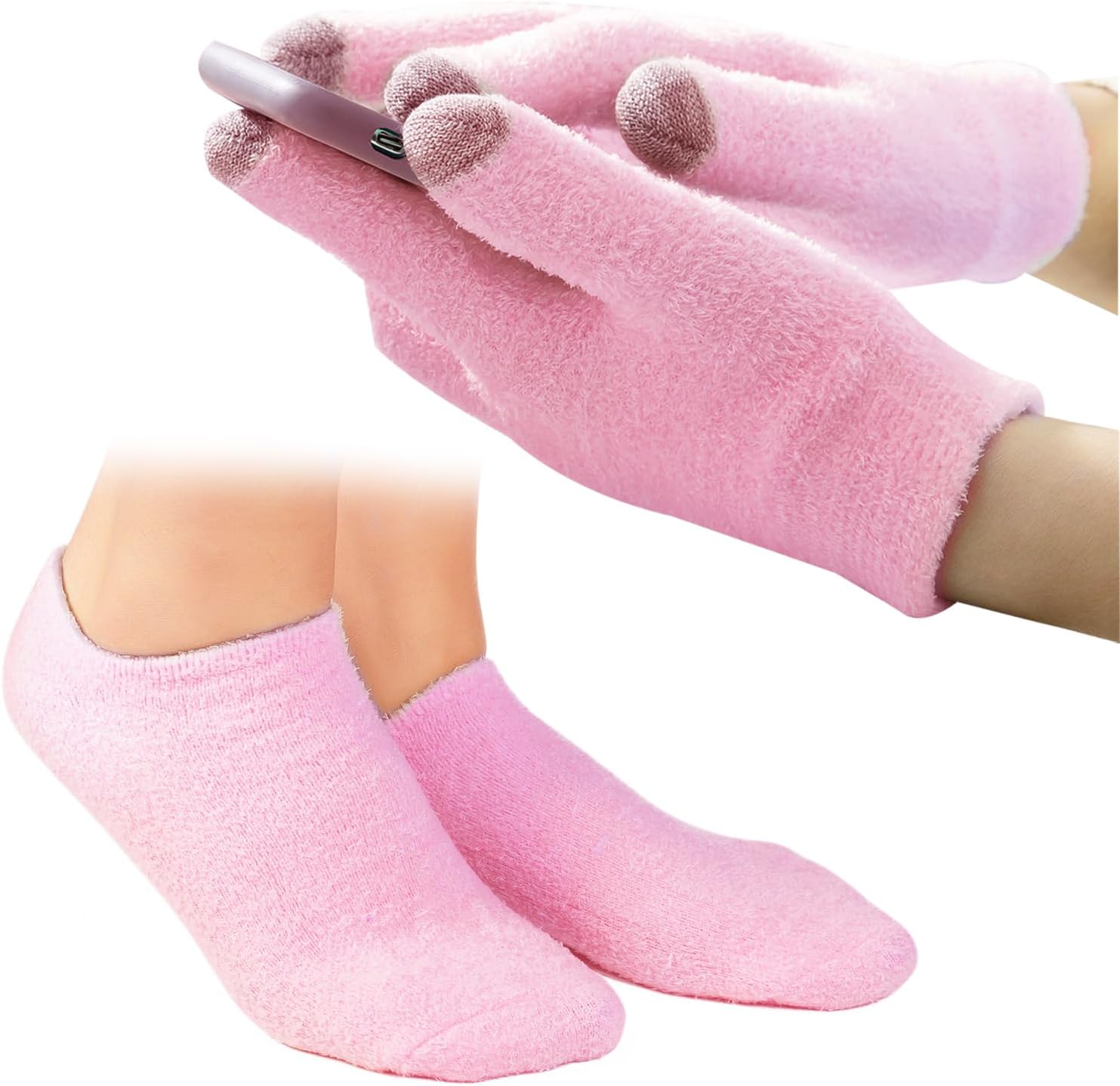 4PCS Touch Screen Moisturizing Gloves and Sock, Spa