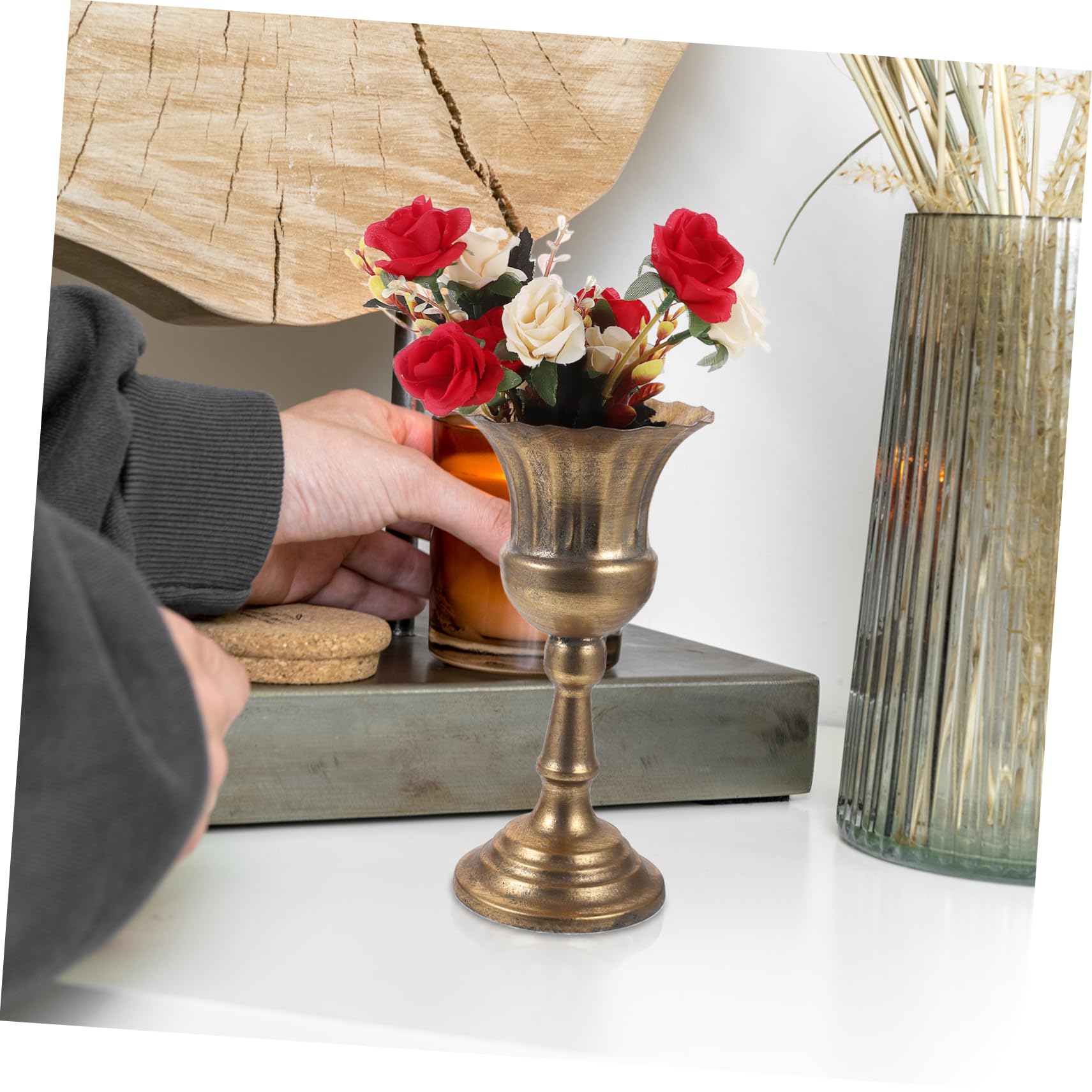 Amazon.co.jp: Yardenfun 金属製フラワーベース アンティーク風植木鉢