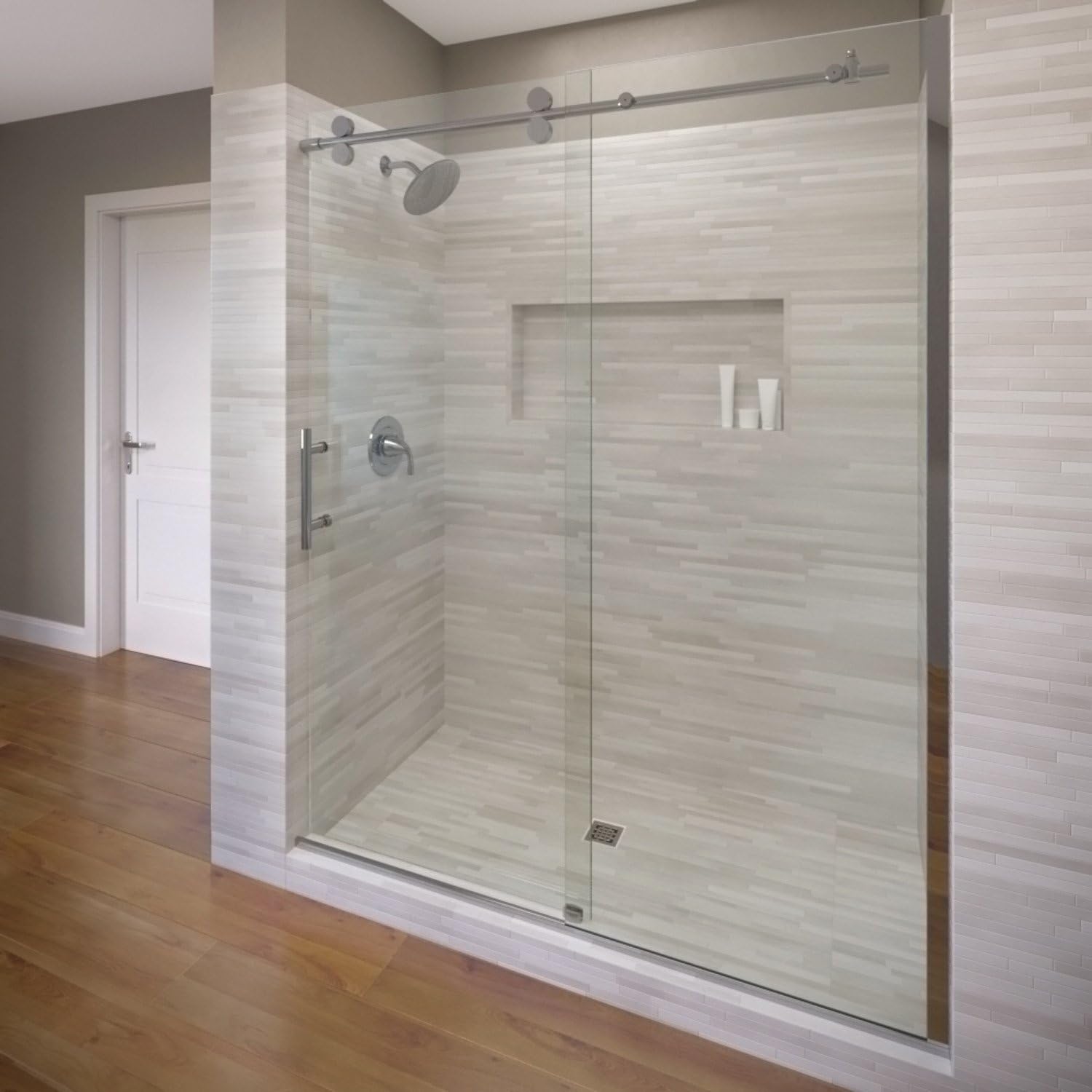 Basco VNXA-935-59XPPM Vinesse Lux Rolling Shower Door & Panel, Chrome