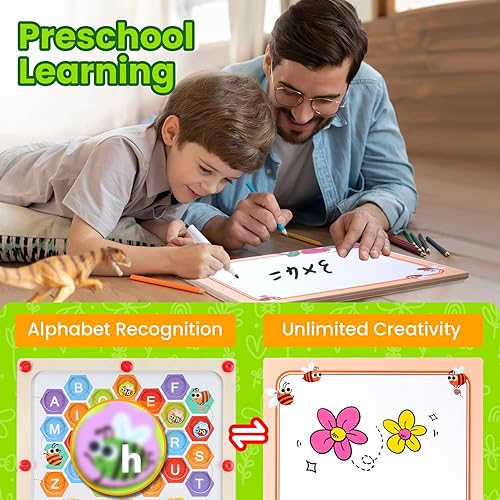 Miniatura 2 de Tablero magnético de laberinto de letras del alfabeto, juguete Montessori de madera para habilidades motoras finas, juguetes de clasificación para