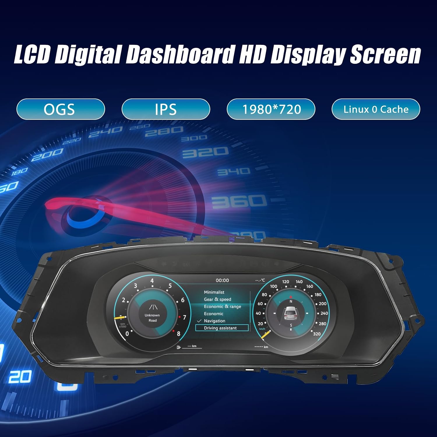 12.3 inch Digital Dash Instrument Cluster for VW TIGUAN L 2016-2022 Years, LCD Digital Panel Speedometer car Dashboard Replacement Digital Gauge Cluster