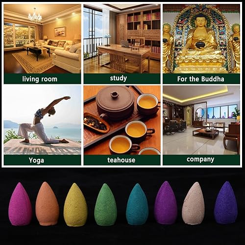 Miniatura 7 de Hilitand 50 conos de incienso de reflujo, ayuda para dormir, accesorio de liberación de presión, conos fragantes de incienso para el hogar