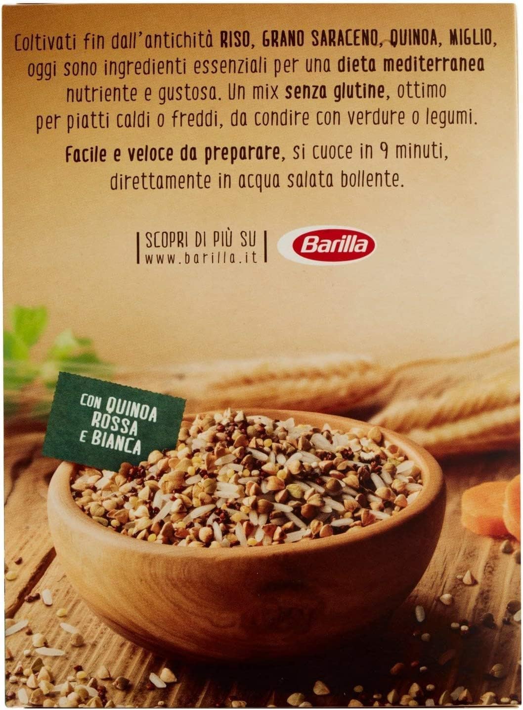 Italian Gourmet Cereali e Quinoa Mix mit Buchweizen 12 x 320g, glutenfrei | Schnell serviert für Salate, bowls e contorni; hochwertige Körner, Gesamtnettogewicht 3,84 kg + Kostenlos Polpa 400g