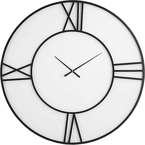 Miniatura 1 de Uttermost Reema 40 1/2" Reloj de pared redondo en blanco y negro