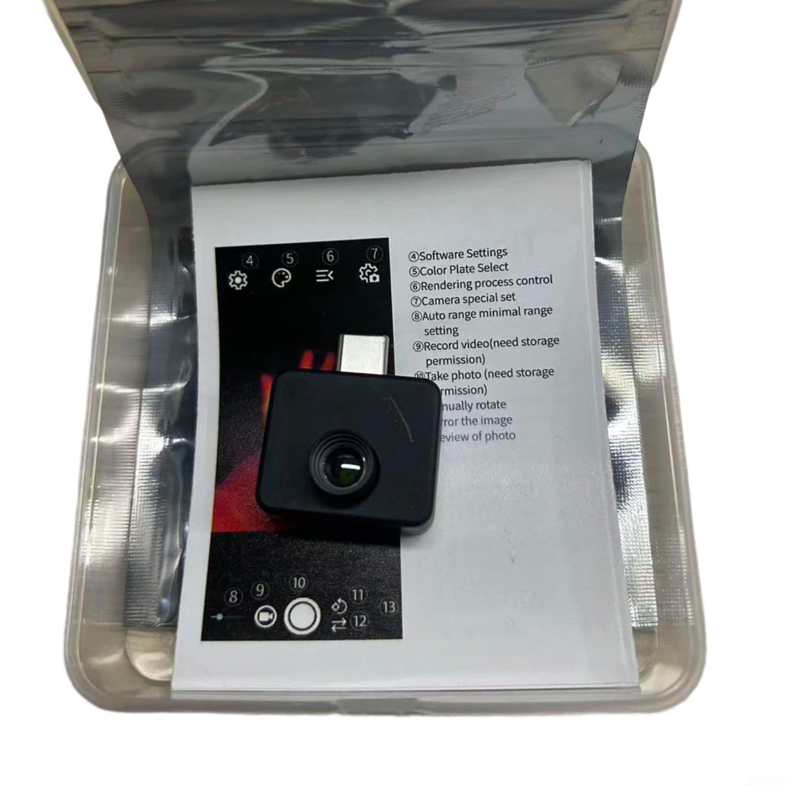 Teléfono móvil portátil de la cámara de la toma de imágenes térmicas, -20 -1000 para el rango, 32x24 Tipo del sensor- Interfaz, 5 paletas (TIOP02)