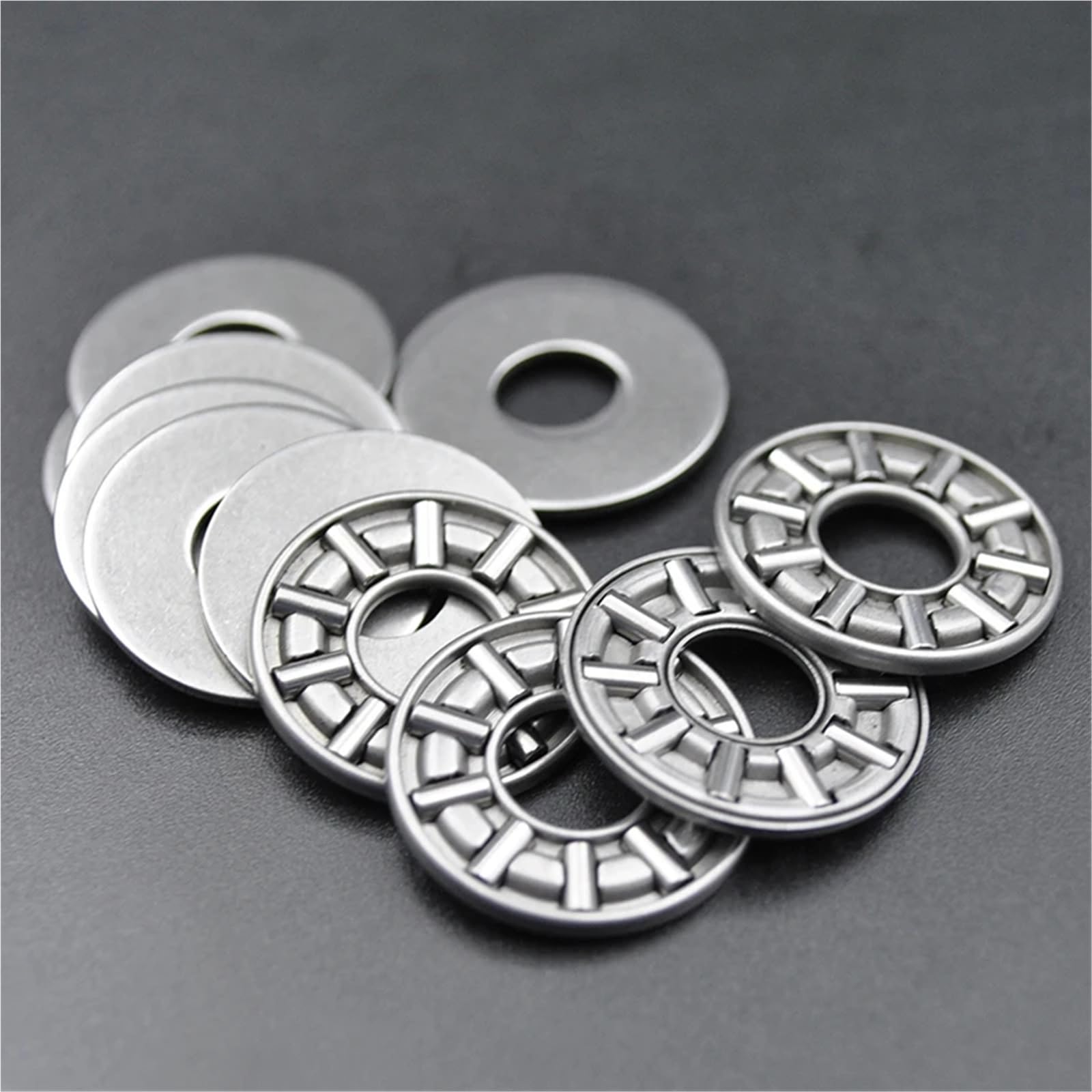 Rodamientos de agujas de empuje plano AXK0821 +2AS 0821 8x21x4 mm Rodamiento de rodillos de empuje axial con arandelas (100 piezas)