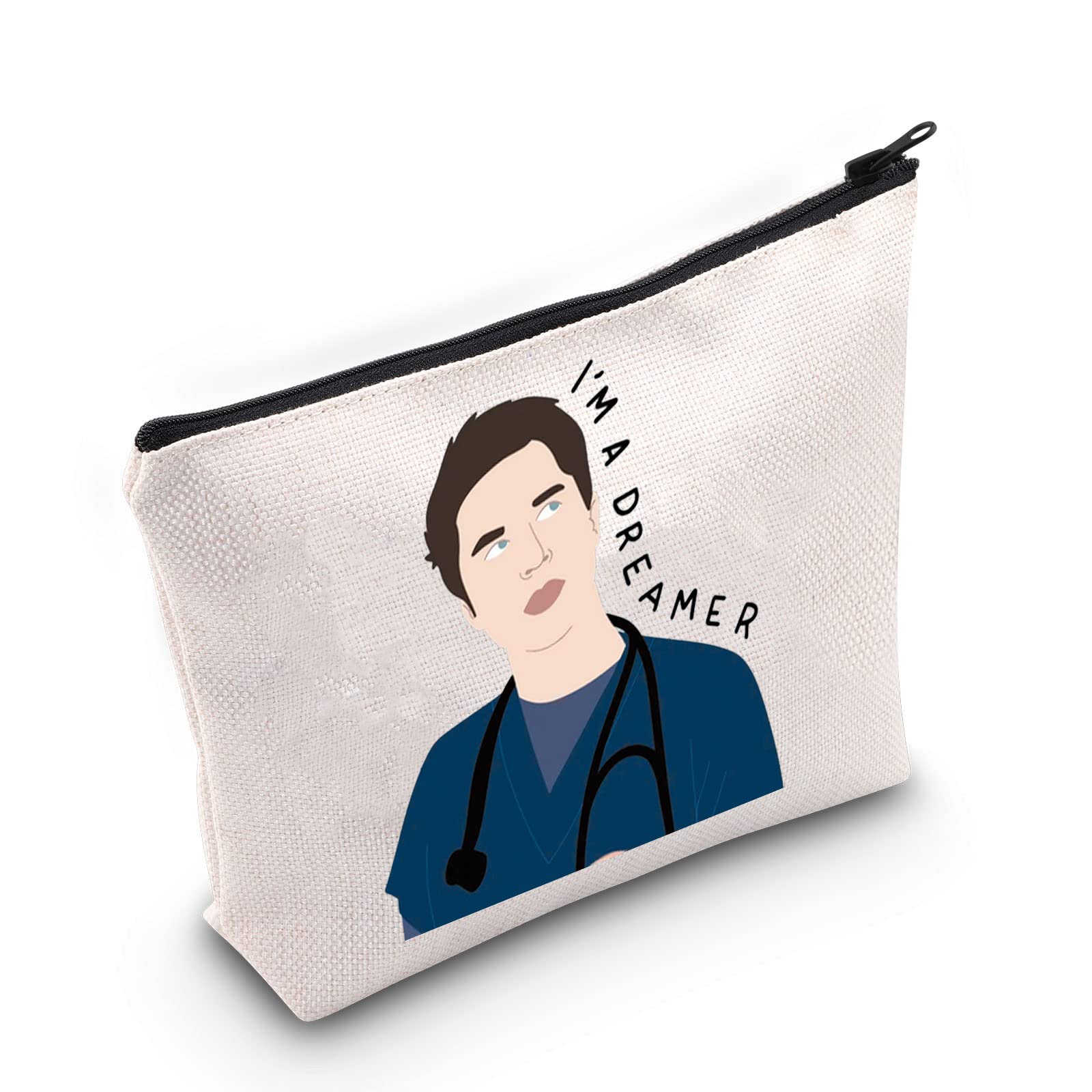LEVLOFunny J.D John Dorian Cosmetic Make Up Bag TV Show Inspired Gift I'm a Dreamer Makeup Zipper Pouch Bag For Friend Family, I'm a Dreamer