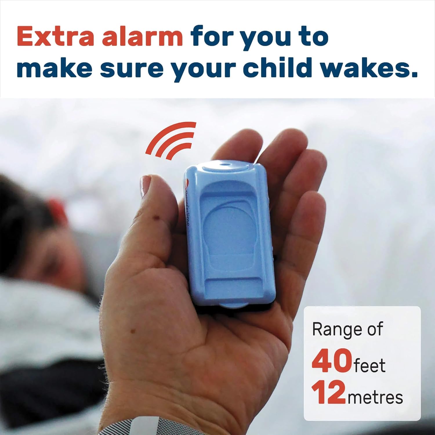 Eclipse Plus - Wireless Bedwetting Alarm for Deep Sleepers with Extra Alarm Base for The Parents Room