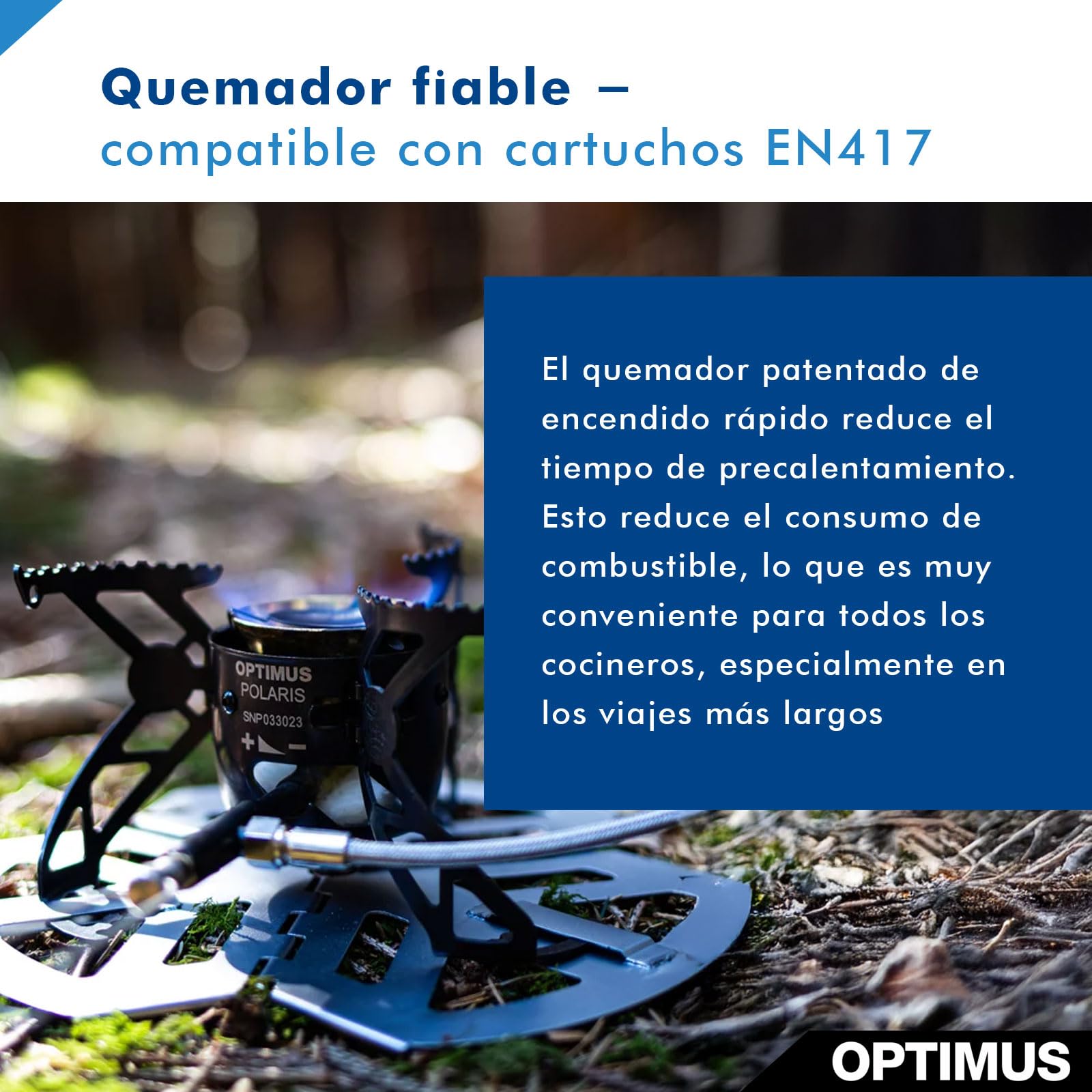 Optimus Polaris Optifuel Tactical - Robusta cocina multicombustible para gas, gasolina, gasóleo y parafina | 475 g | 4200 W de potencia | para trekking, outdoor