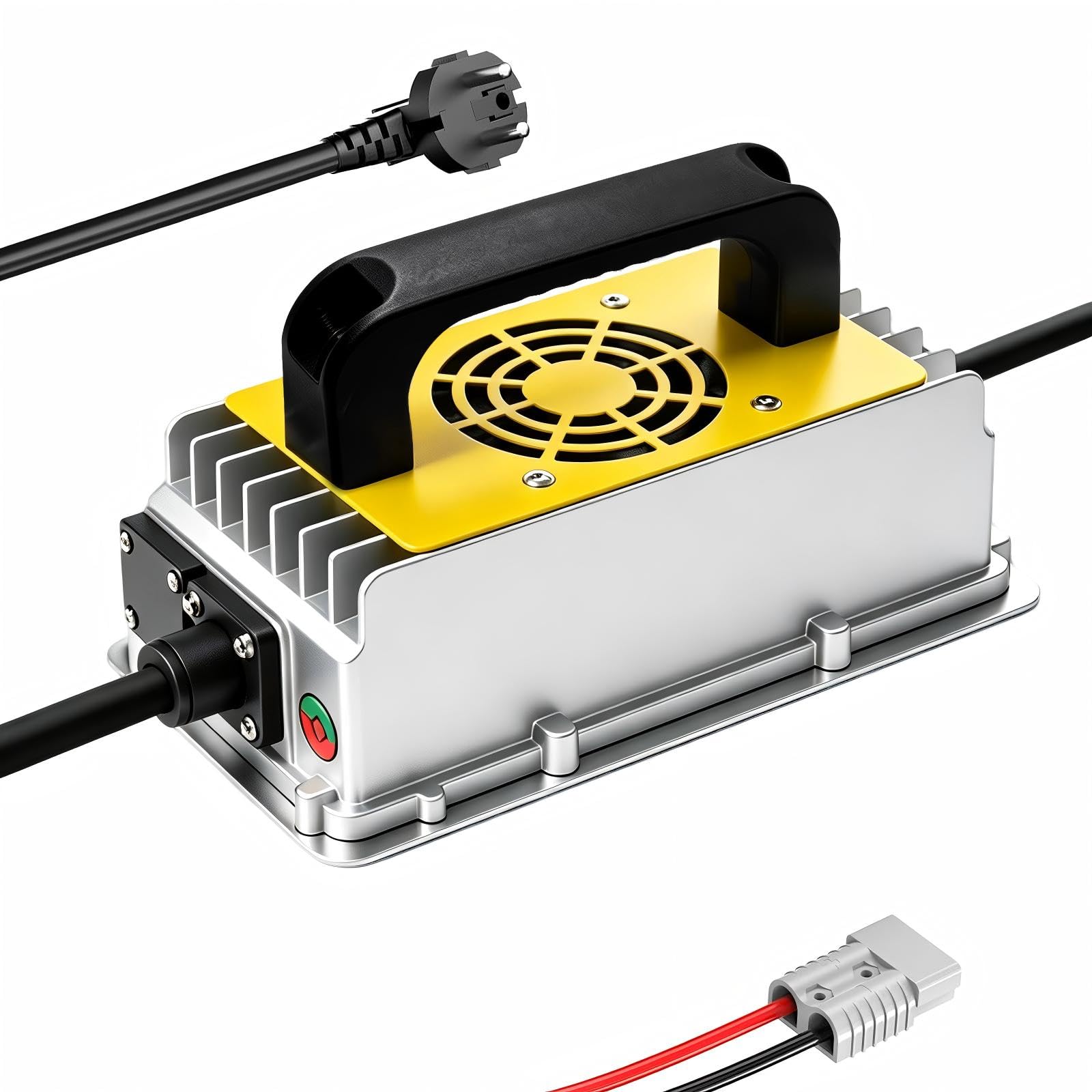 58,4V 10A LiFePO4 Ladegerät, Automatisches intelligentes Batterieladegerät für 48V (51,2V) Lithium-Eisenphosphat Akkus, Schnellladegerät für LiFePO4 Batterien mit Schutzfunktion