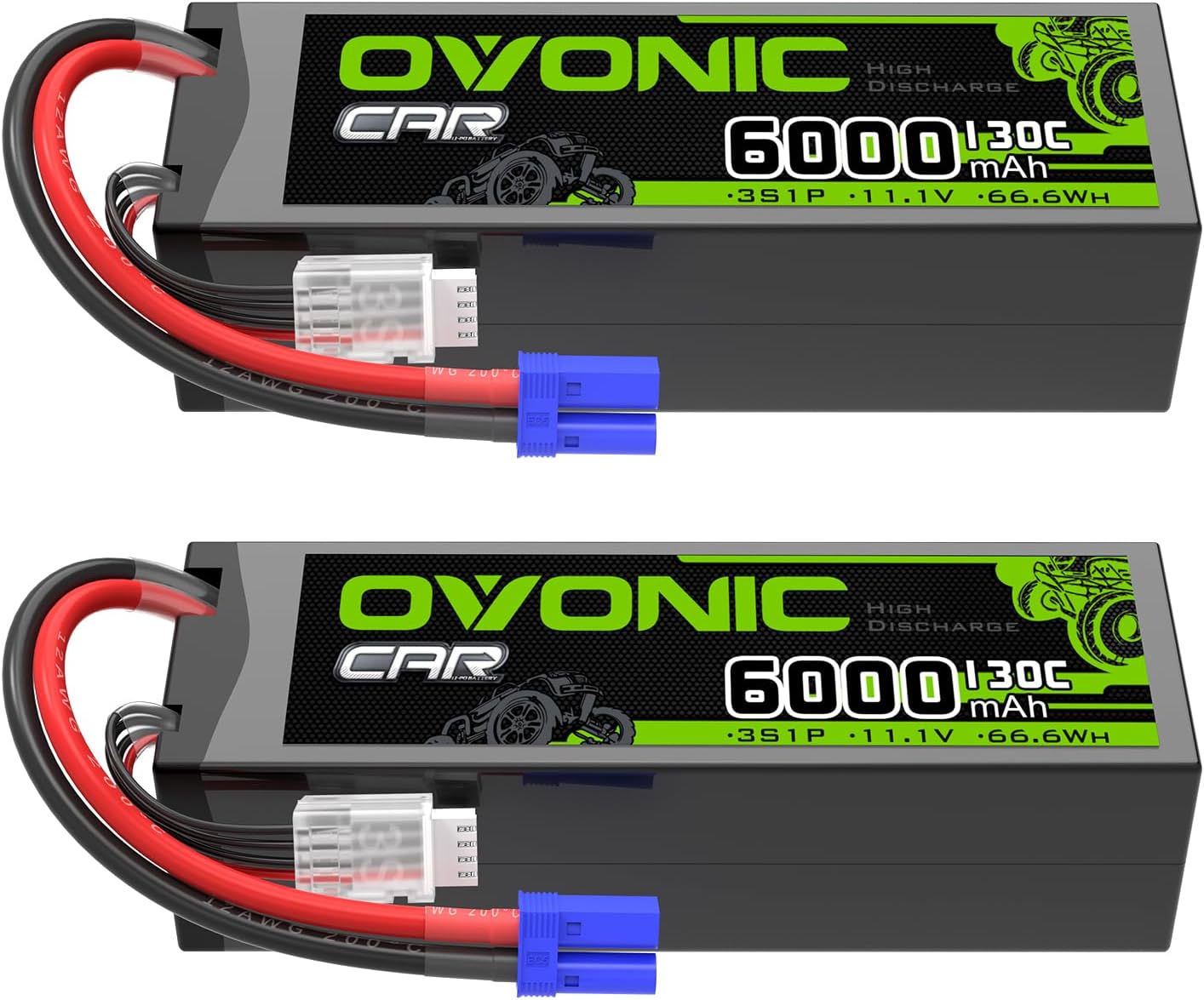 OVONIC 3S LiPo Battery 6000mAh 11.1V 130C RC Battery with EC5 Connector