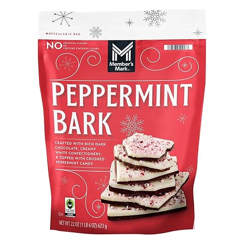Member's Mark Peppermint Bark, Holiday Chocolate Candy, 22 Ounce Bag