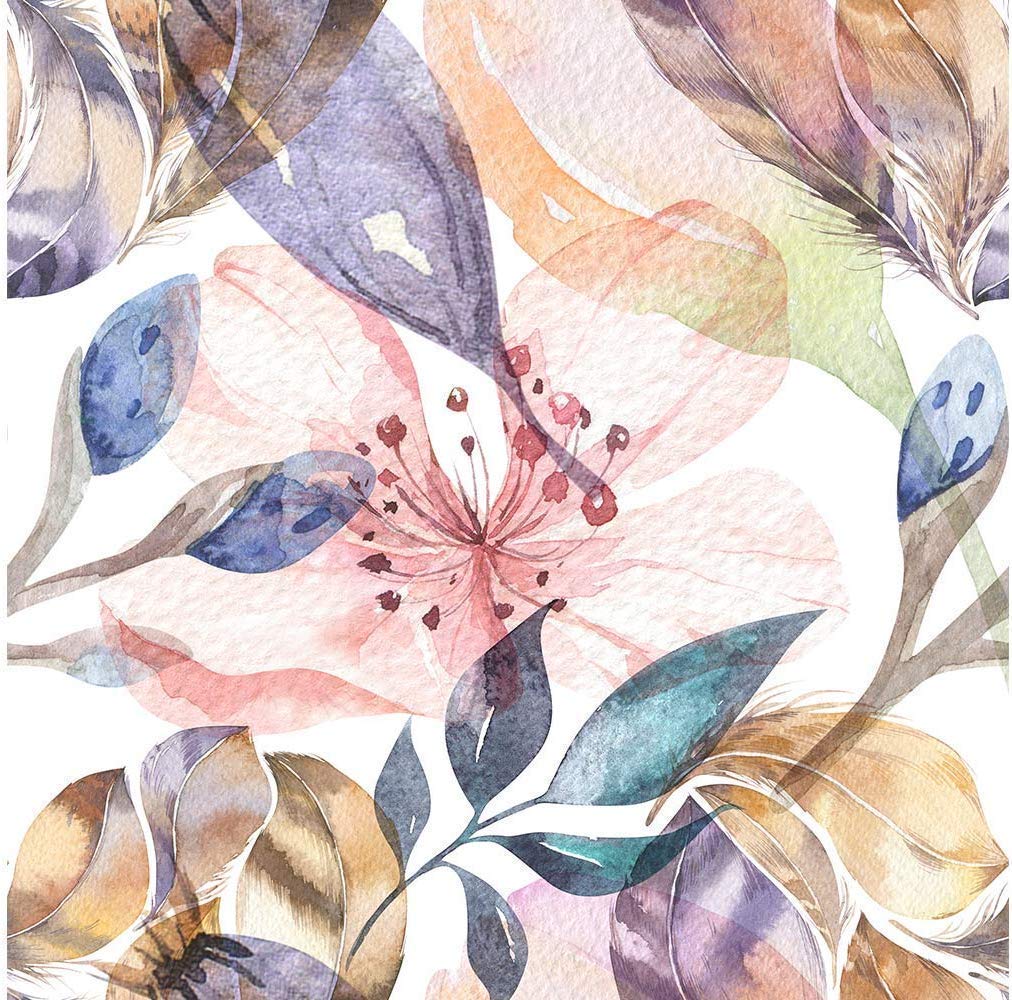 Oedim Fotomural Vinilo para Pared Flores Acuarelas | Fotomural para Paredes | Mural | Fotomural Vinilo Decorativo |350 x 250 cm | Decoración comedores, Salones, Habitaciones