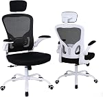 Flysky Ergonomic Office Chair - Breathable Mesh Swivel Computer Chair, Lumbar Back Support Task Chair, Office Chairs with Headrest and Flip-up Arms, Adjustable Height Executive Rolling Chair
