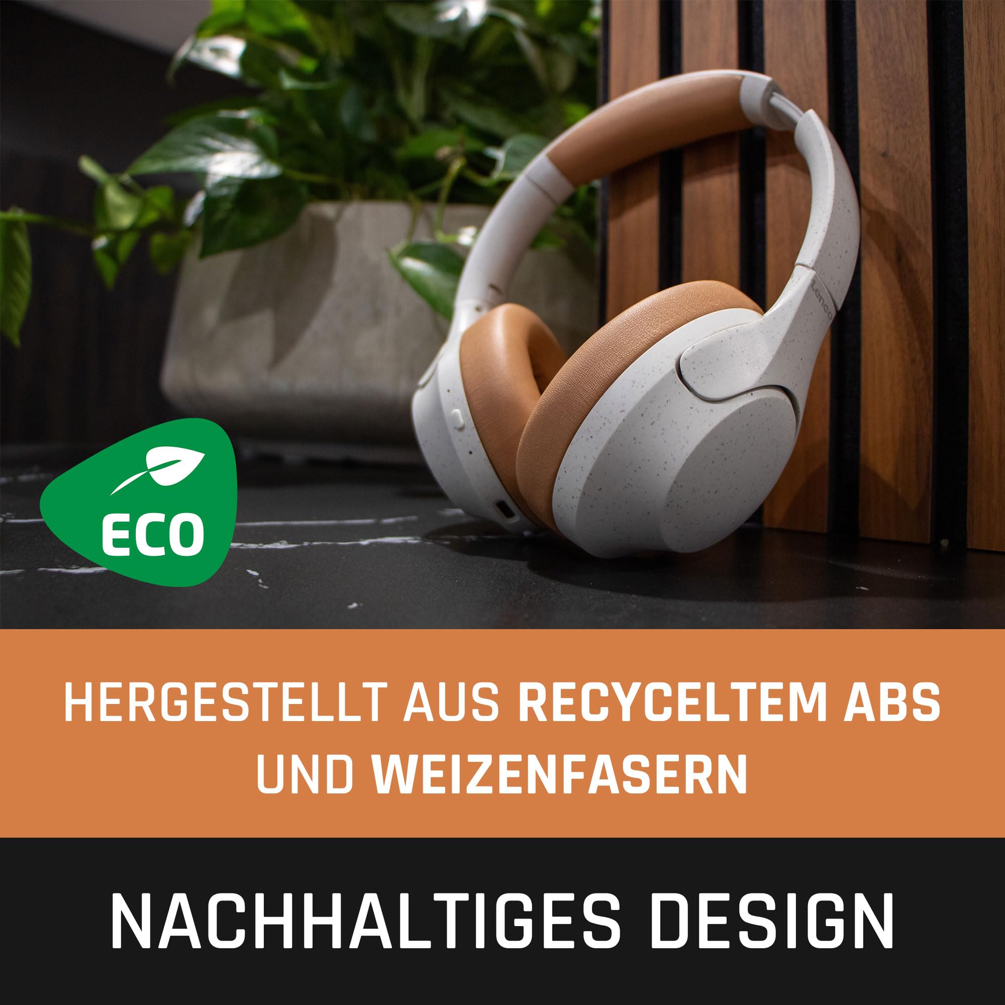 Lenco HPB-830 - Cuffie Bluetooth Over-Ear – ANC Active Noise Cancelling – Bluetooth 5.3 – 400 mAh – ingresso USB-C – Equalizzatore via app – grigio