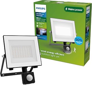 Philips Lois ultraeffizienter Flutlichtstrahler für den Außenbereich, inkl. Bewegungssensor, 24 Watt, 5000K Tageslicht, Anthrazit