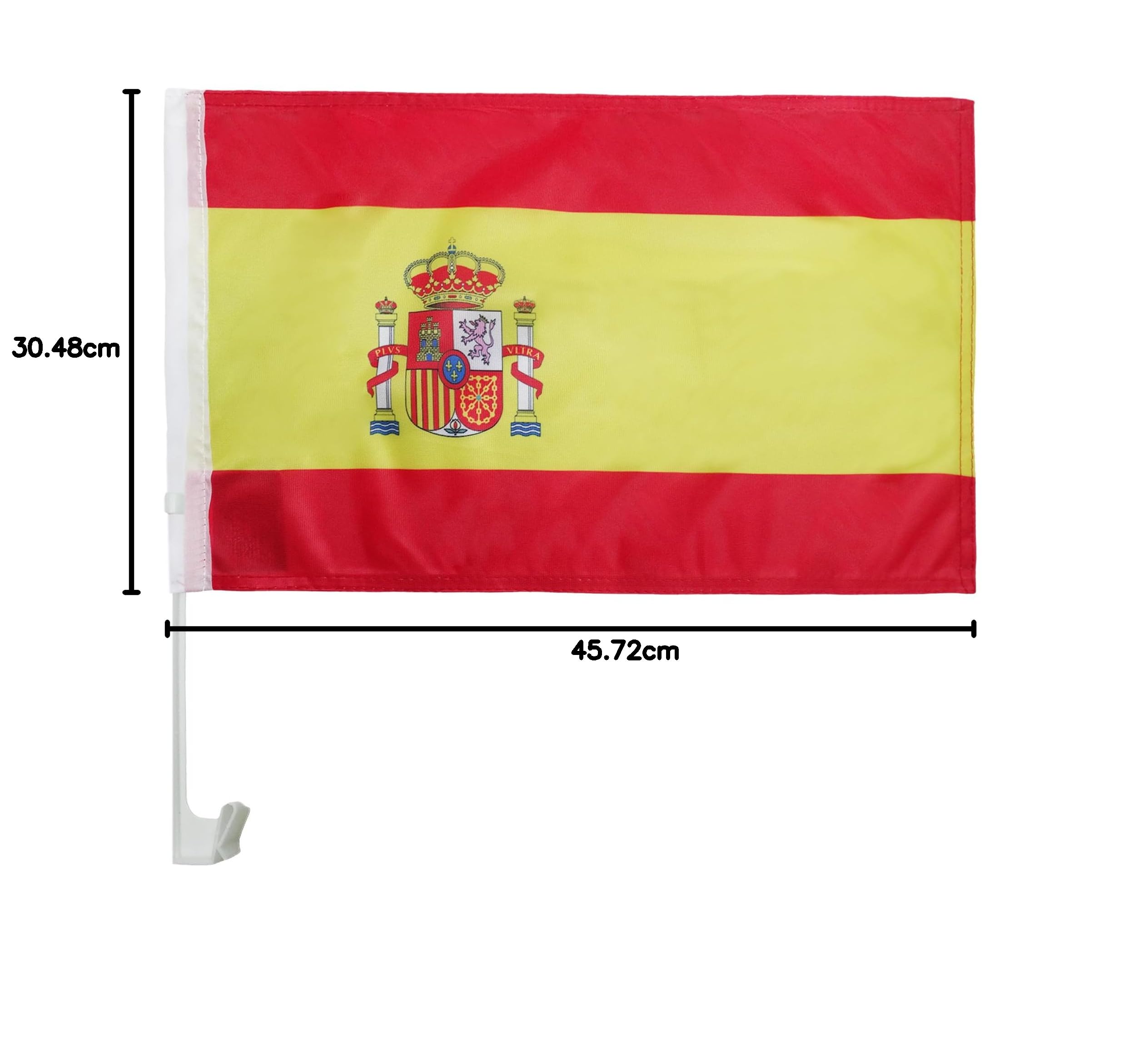 AZ FLAG - Drapeau Espagne Pour Décoration Voiture Avec Attaches En PVC Et Système d'Accroche - Car Flag Espagnol - 100% Polyester - 50g - 45x30 cm